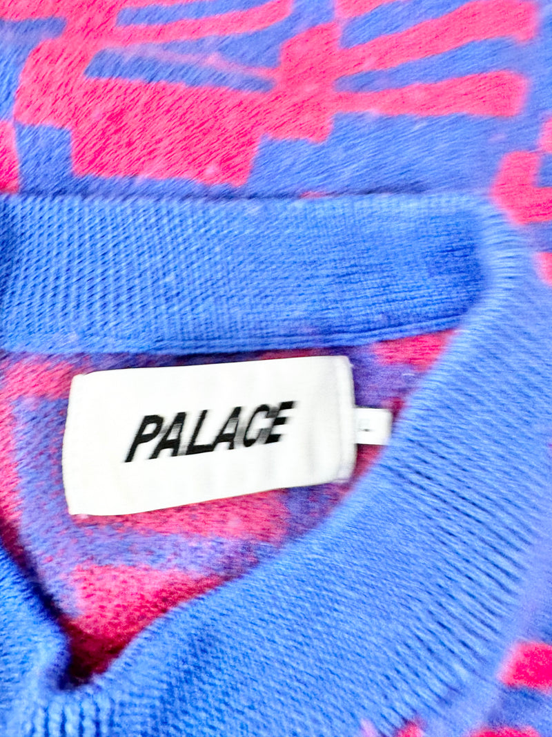 Palace Blue & Pink Vintage Style Wool & Acrylic Jumper - AU10