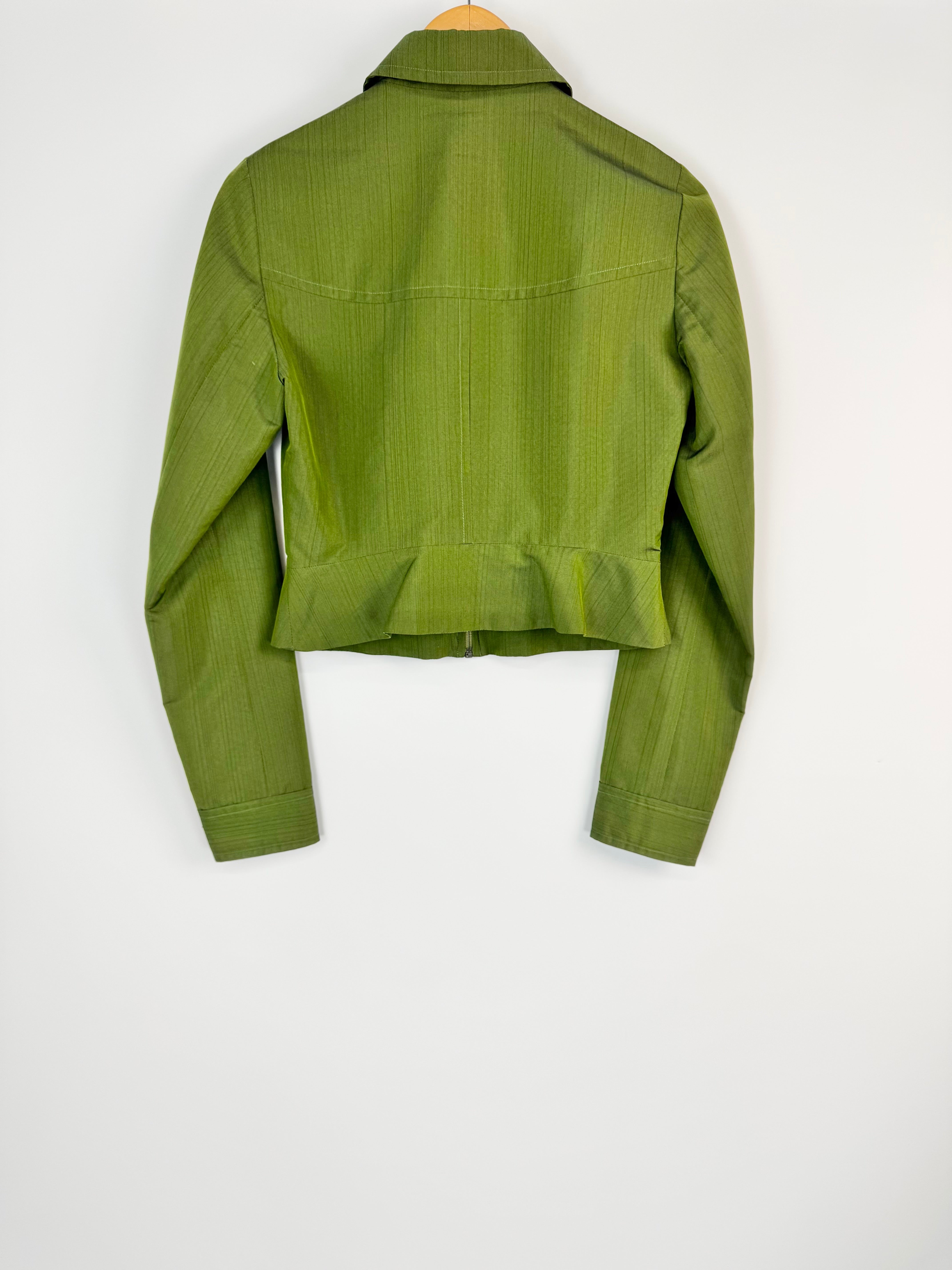Corinne Cobson Oak Leaf Green Zippered Top - AU10