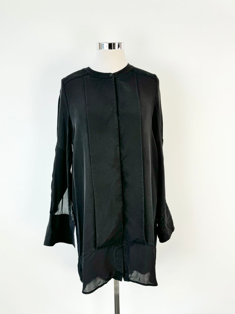 Arthur Galan Black Long Sleeve Silk Dress - AU14