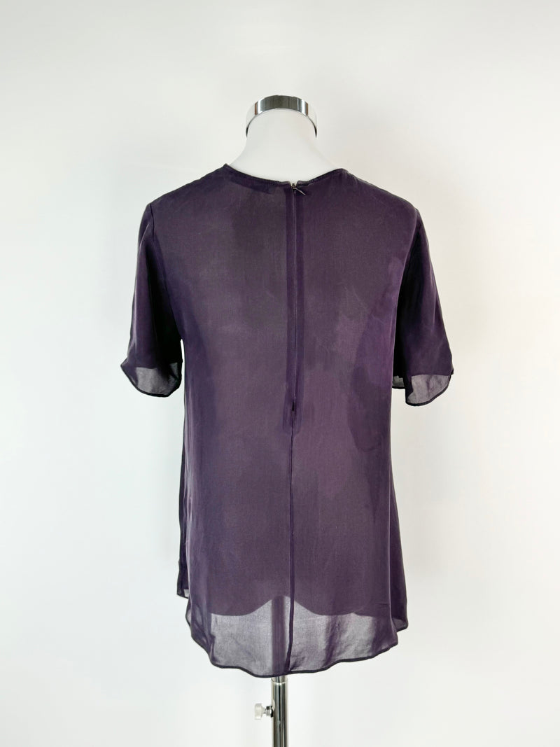 Camilla & Marc Aubergine Silk Top - AU10