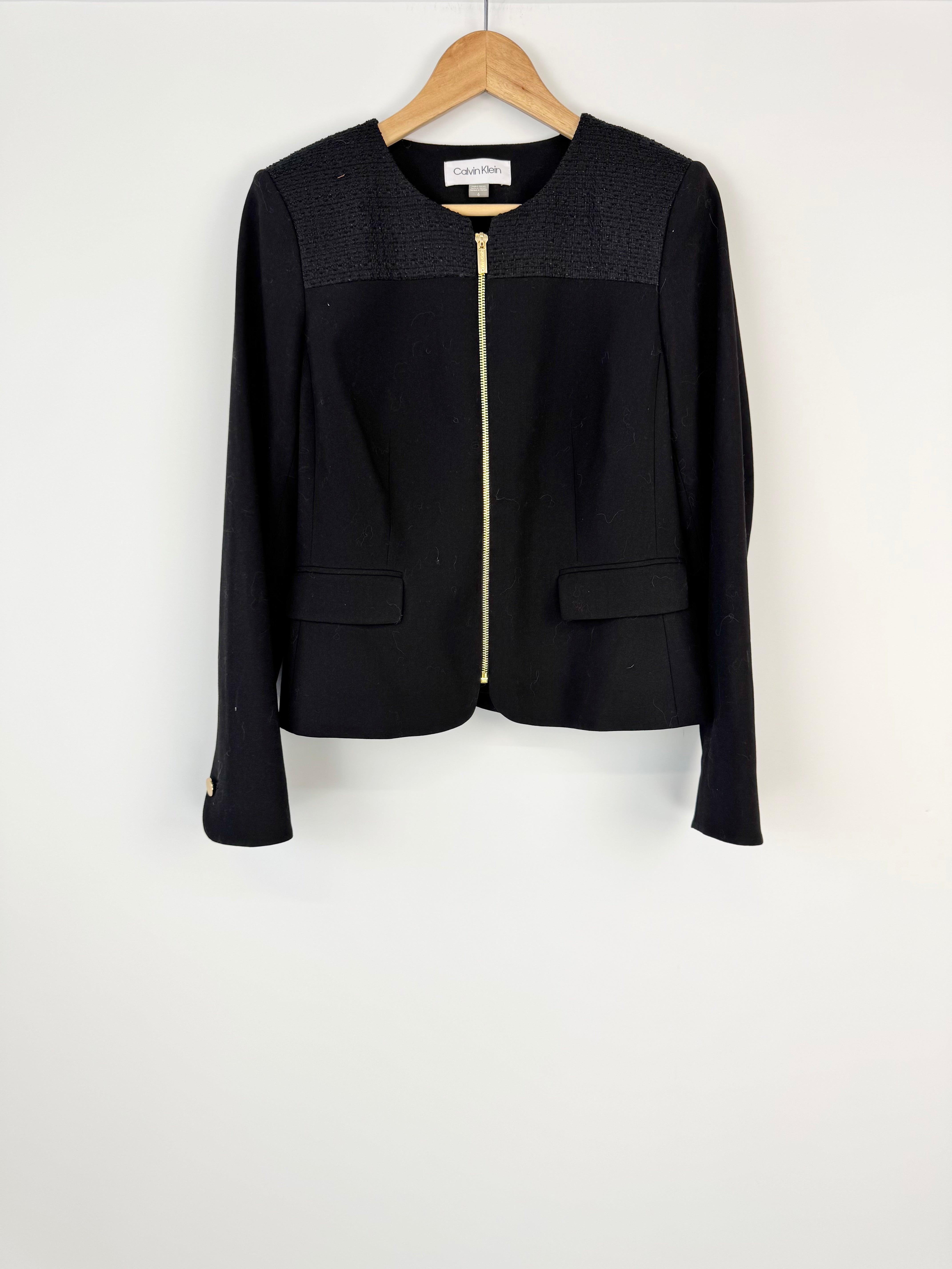 Calvin Klein Black Zippered Jacket - AU8/10