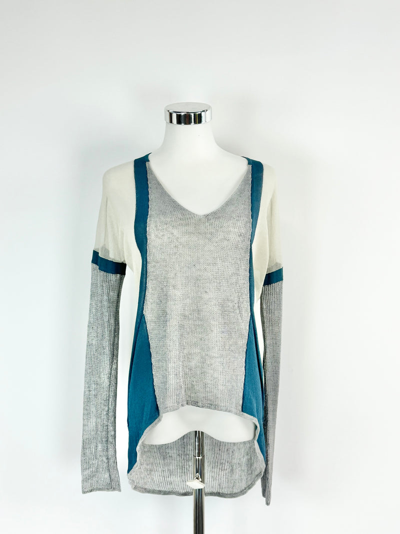 Helmut Lang Tri-Coloured Long Sleeve Top - AU8/10