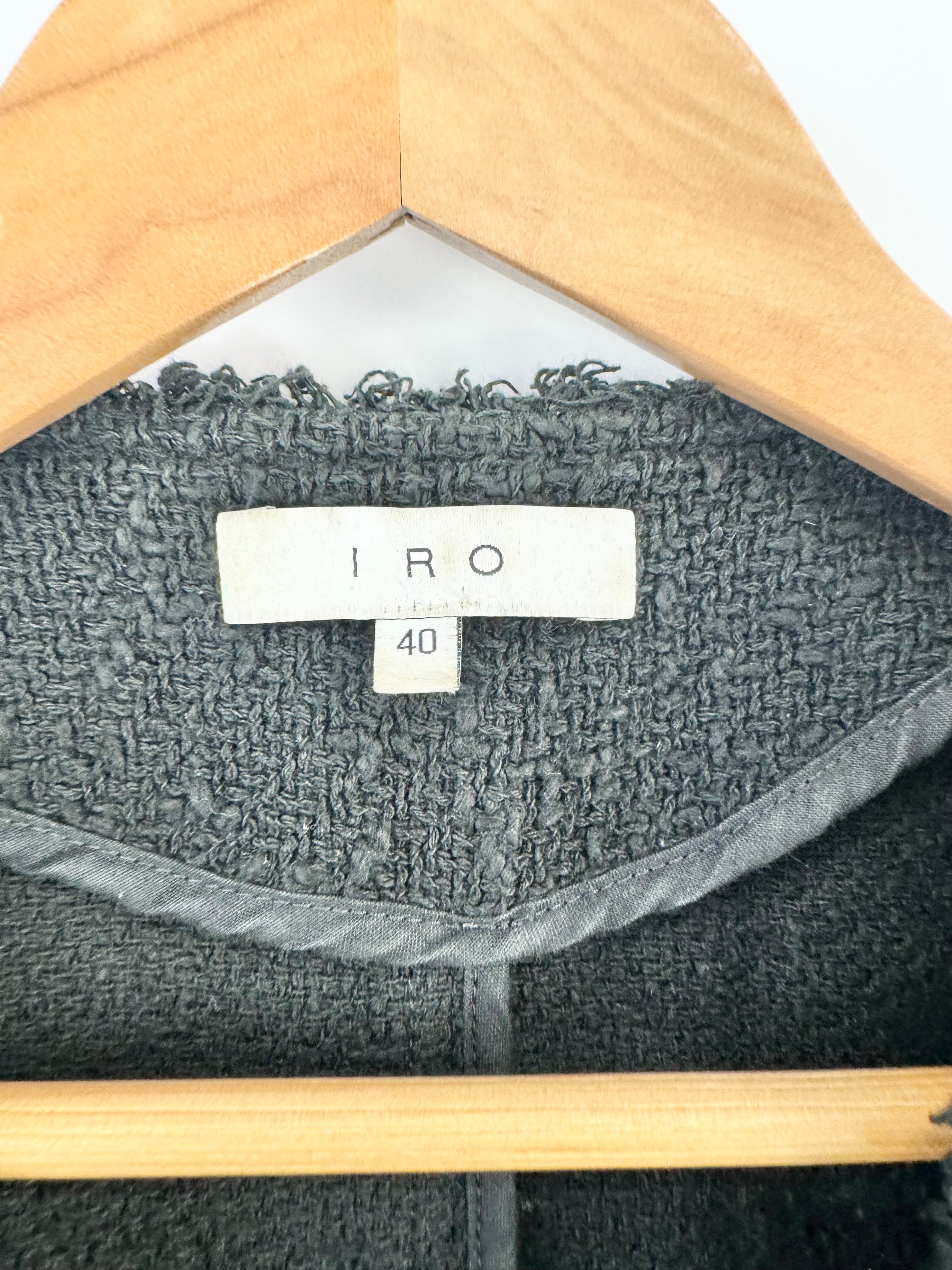 IRO 'Agnette' Black Tweed Jacket - AU10