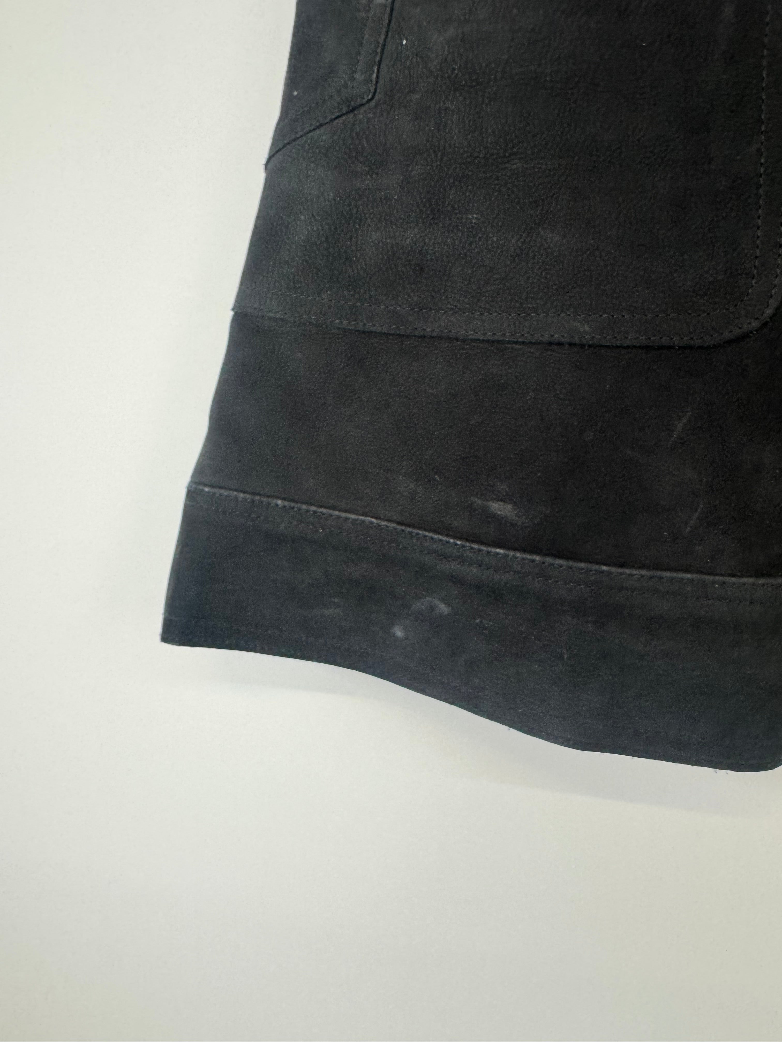 Aje Black Suede & Gold Button A-Line Mini Skirt - AU4