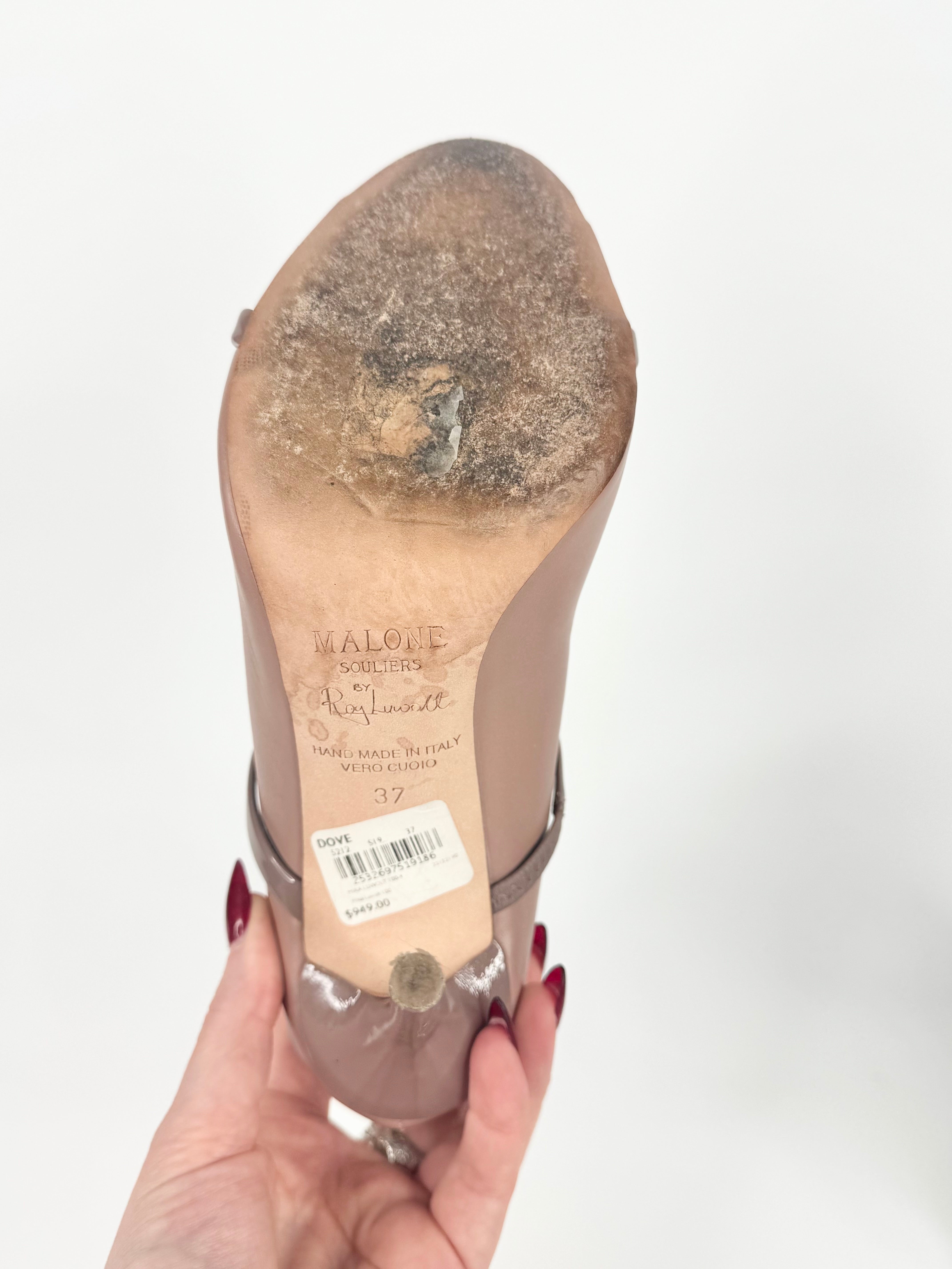 Malone Souliers Mika Luwalt Dusty Mauve Peep Toe Stilettos - EU37