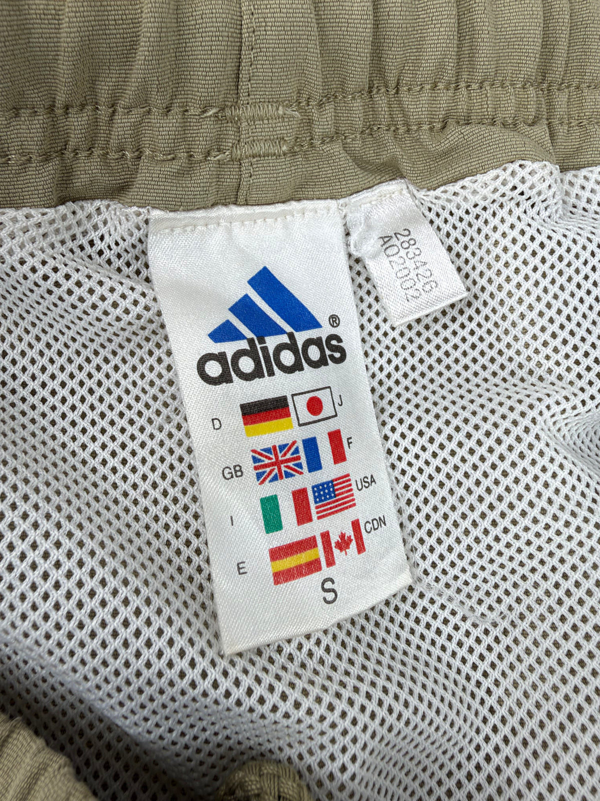 Adidas Khaki With Navy Stripe Short - S