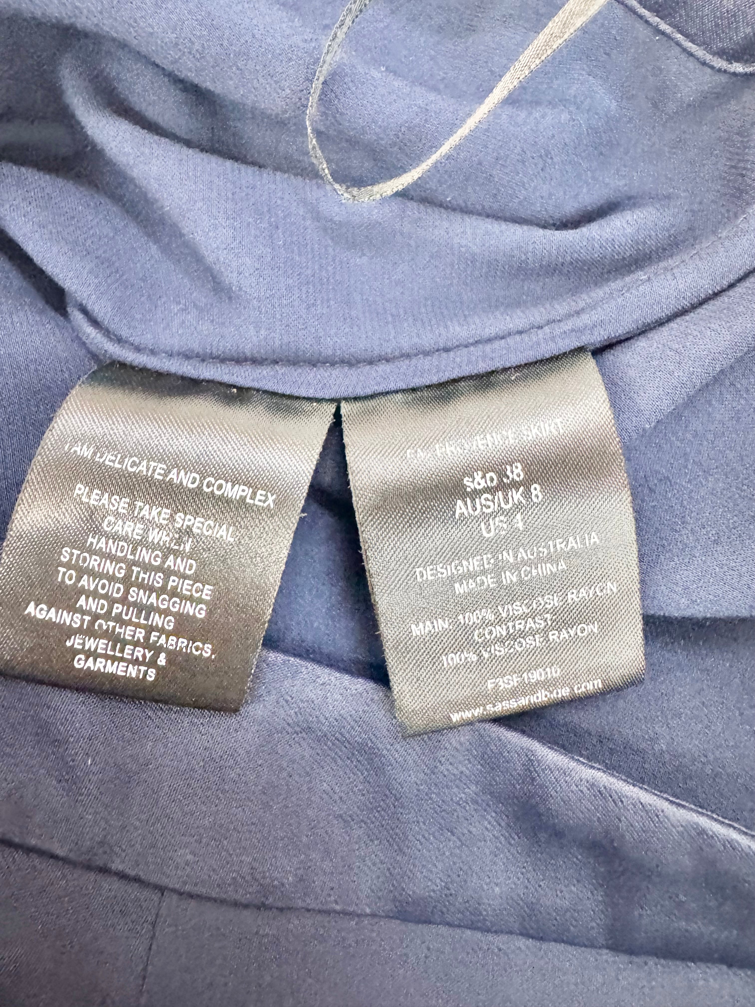 Sass & Bide Navy, Red & White Flared Maxi Skirt - AU8