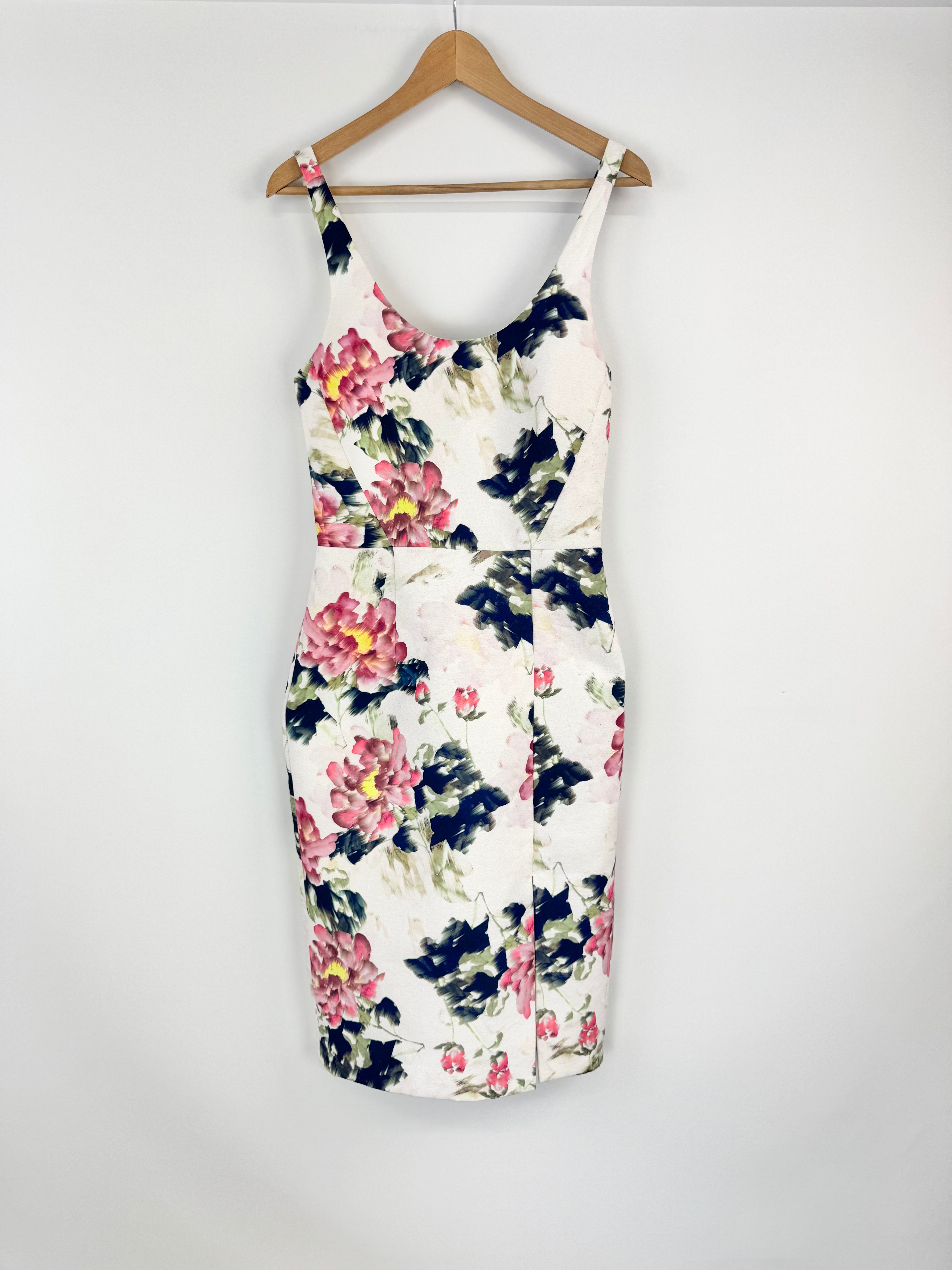Alannah Hill White & Pink Floral 'Lipstick Kisses' Halter Neck Dress - AU8