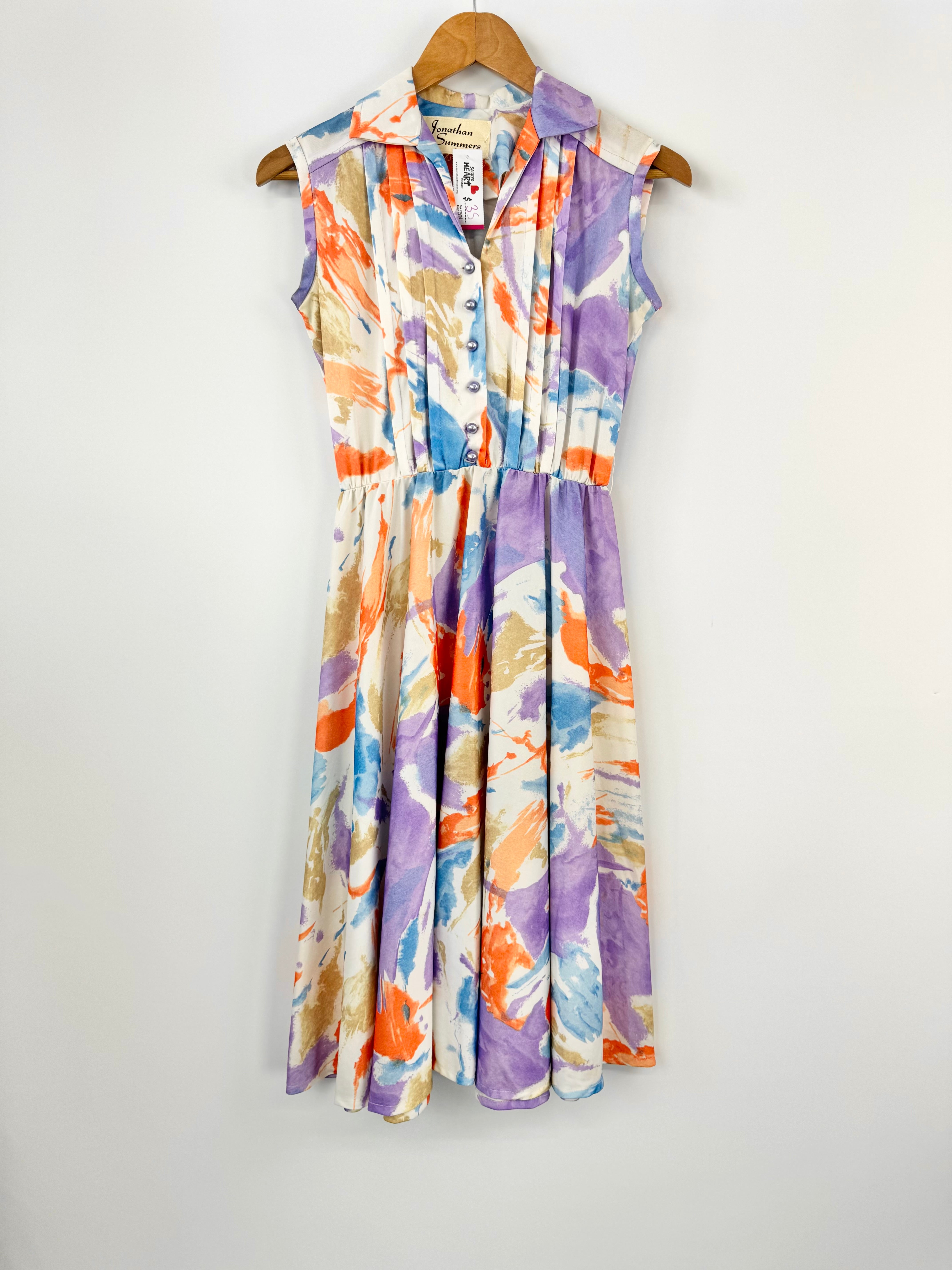 Jonathan Summers Vintage Sleeveless Patterned Dress - AU10