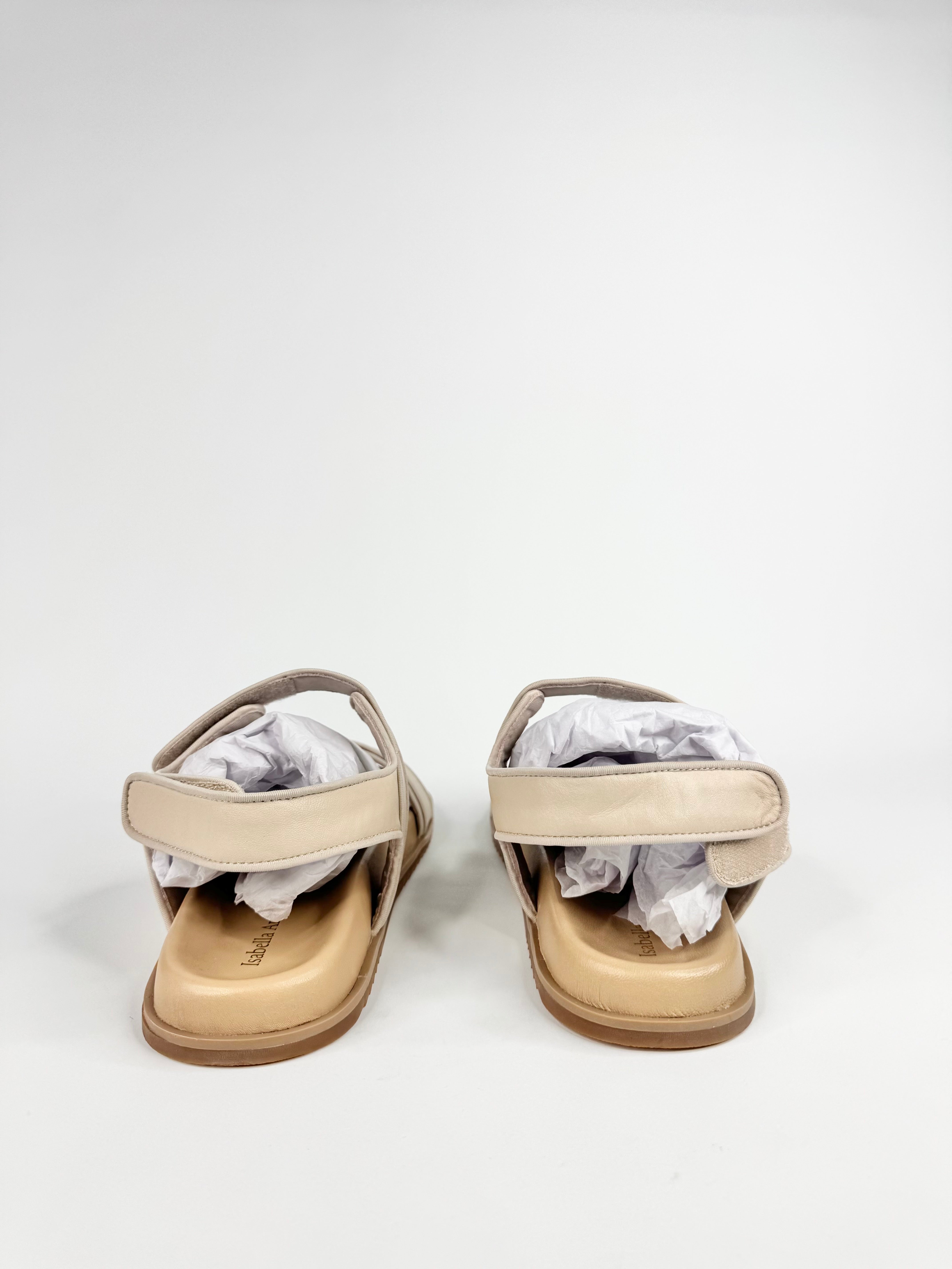Isabella Anselmi 'Vintage Cream Leather Casual Sandals' NWT - EU39