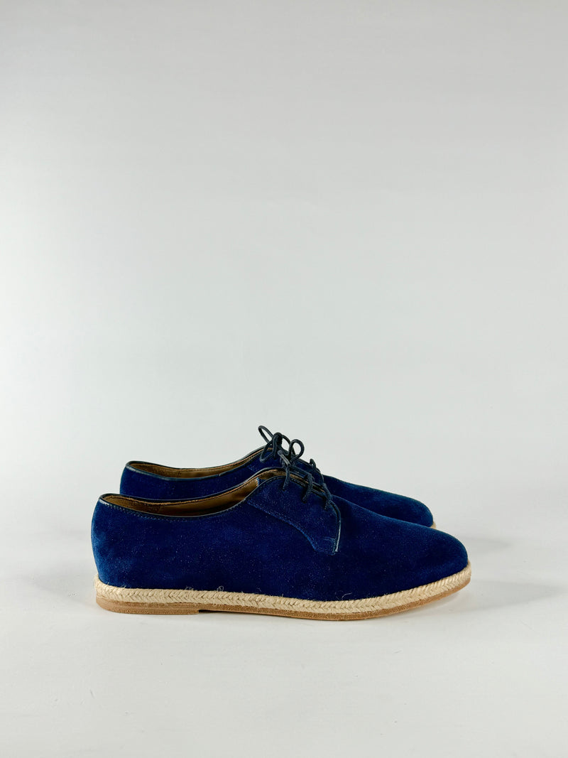 Bobbies Electric Blue Suede Derby Shoes - EU40