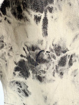 Michael by Michael Kors Off-White & Black Tie-Dye Denim Jacket - AU10/12