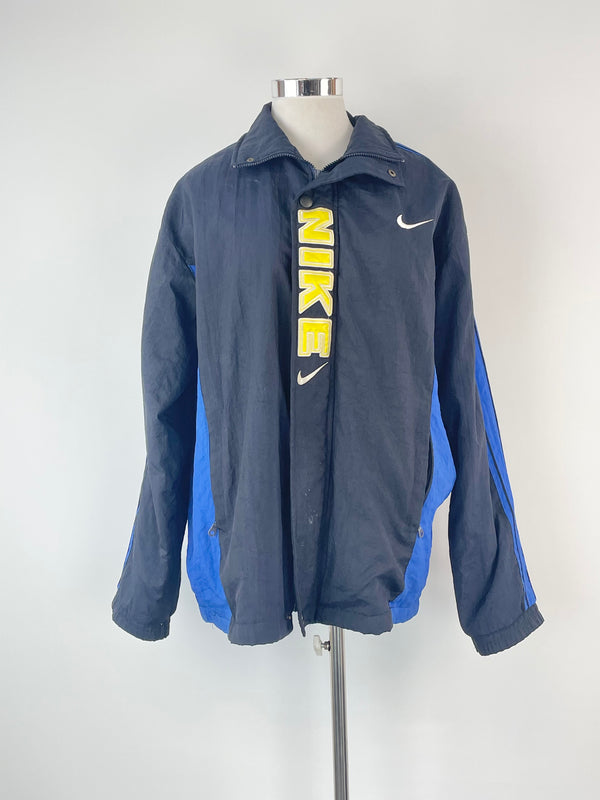 Vintage Nike Black & Blue Stripe Jacket - XL