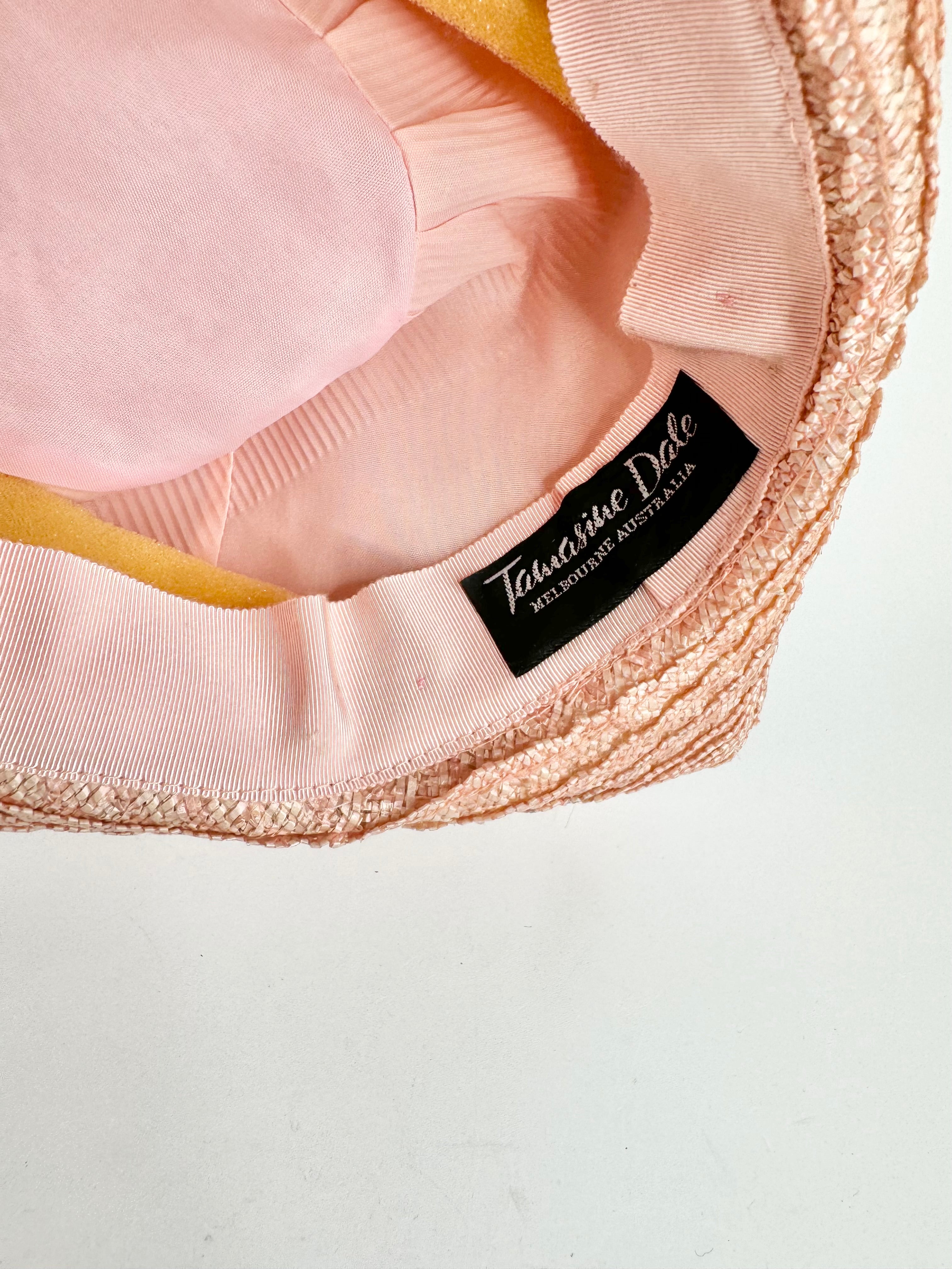 Vintage Tamasine Dale Blush Pink & Grey Beaded Hat