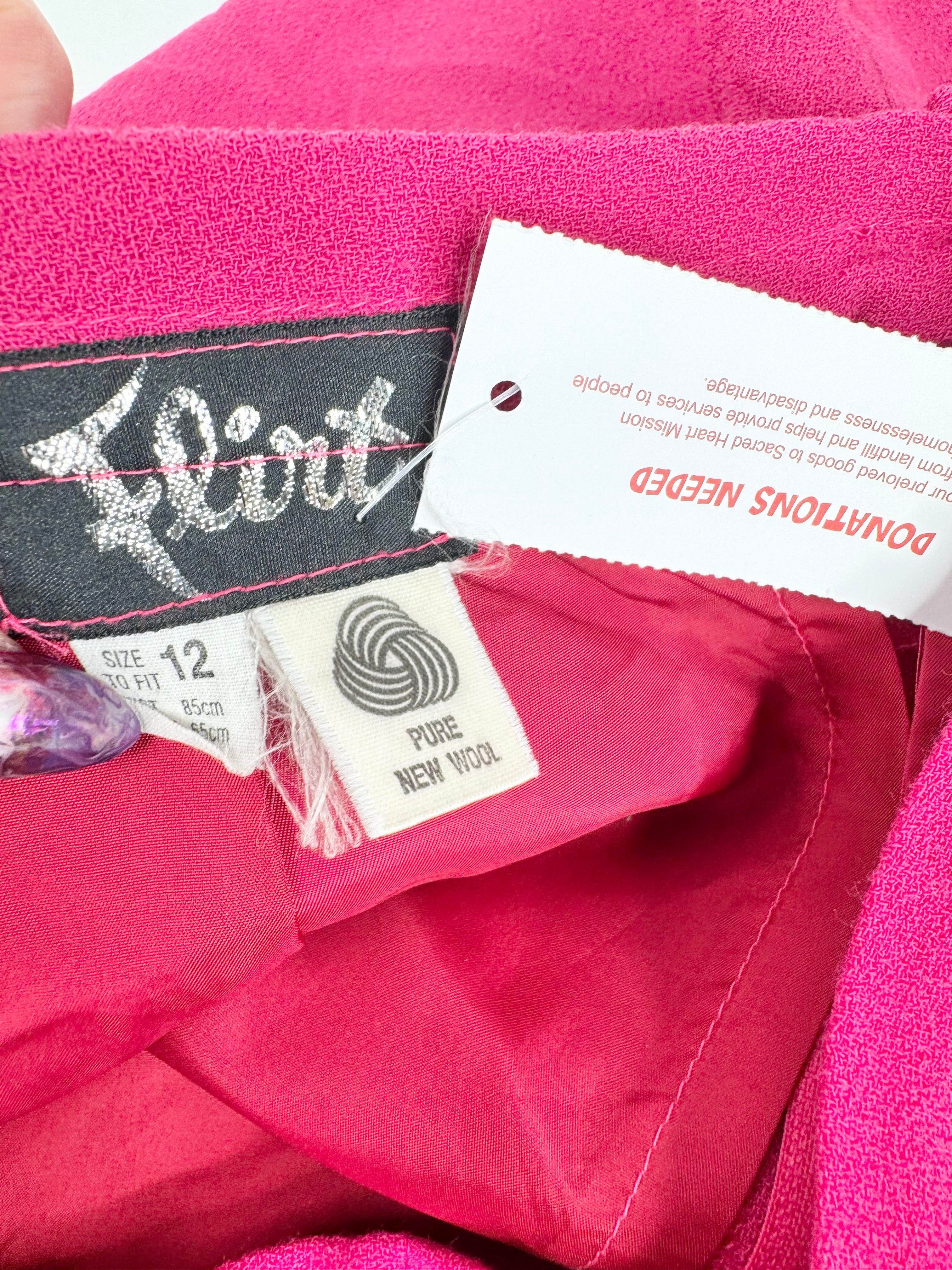 Flirt Hot Pink Vintage Pencil Skirt - AU12