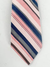 Vintage Givenchy Gentleman Pink & Blue Striped Tie