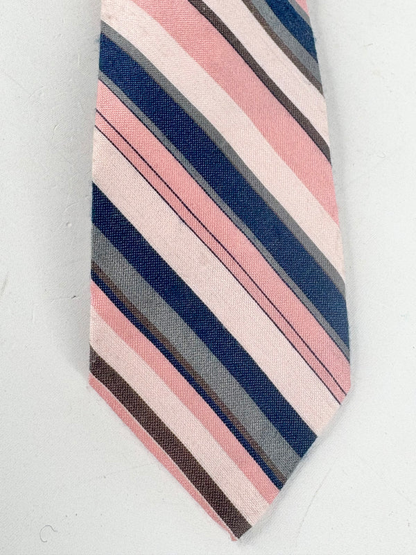 Vintage Givenchy Gentleman Pink & Blue Striped Tie