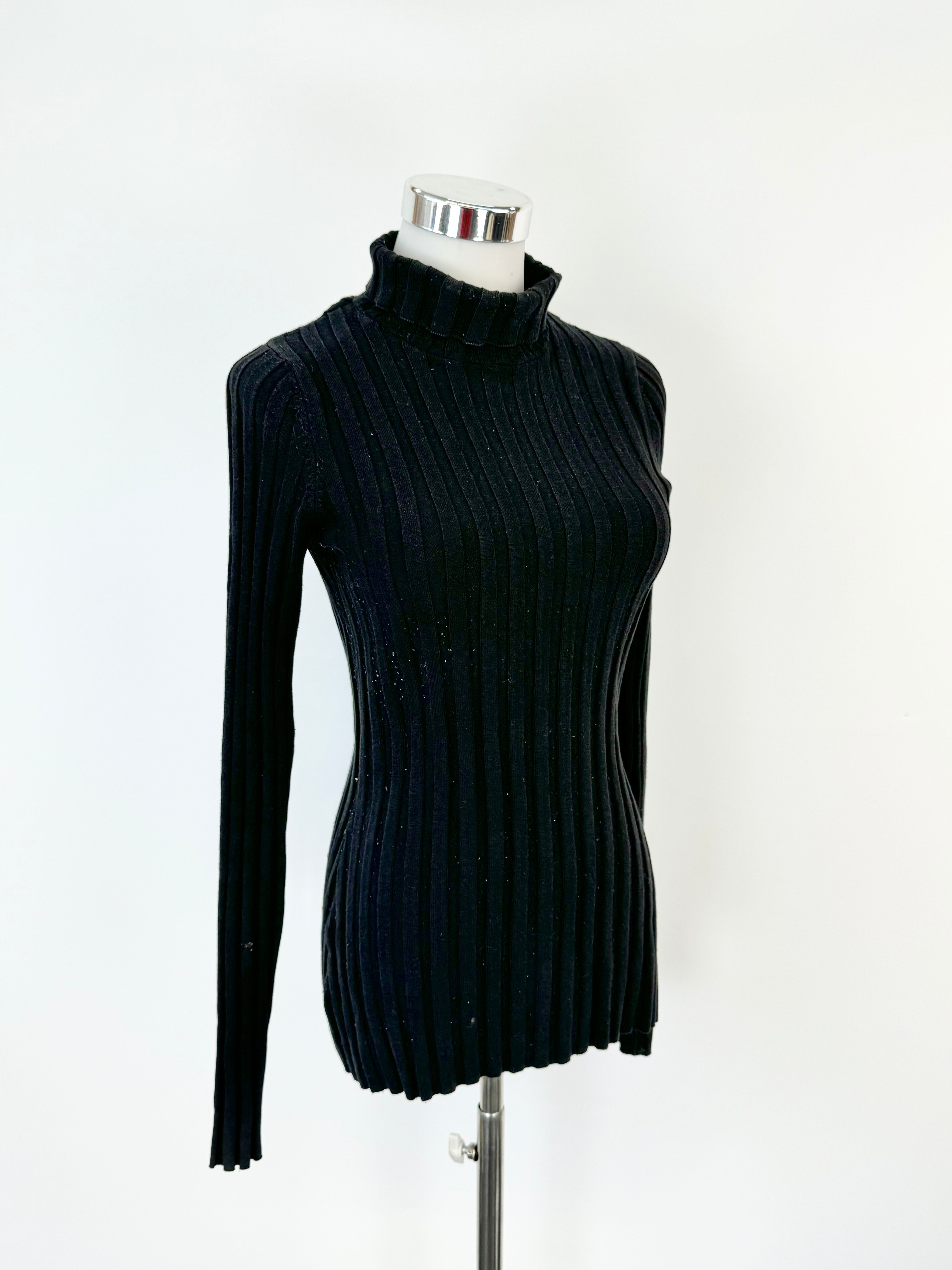 Aje Black Rib Knit Turtleneck - AU8/10