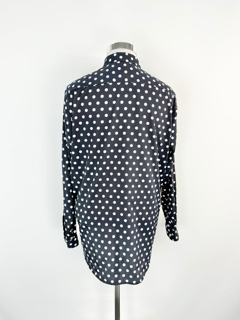 Michael by Michael Kors Black & White Polka Dot Blouse - AU12/14