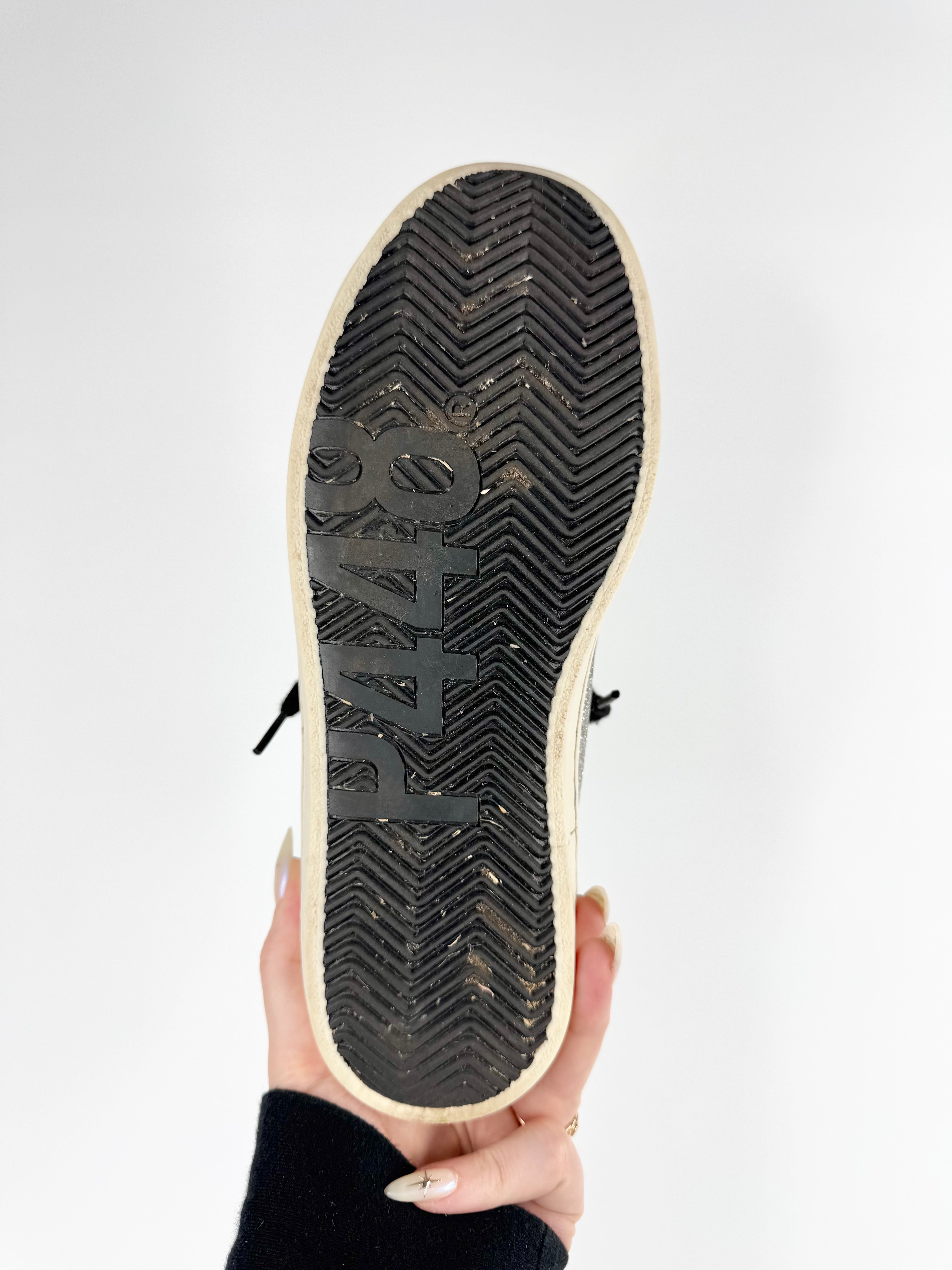 P448 Silver & Blue Glitter Sneakers - EU37