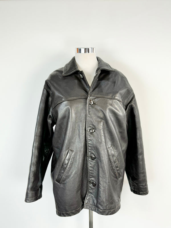 Eden Park Grained Leather Jacket - M/L