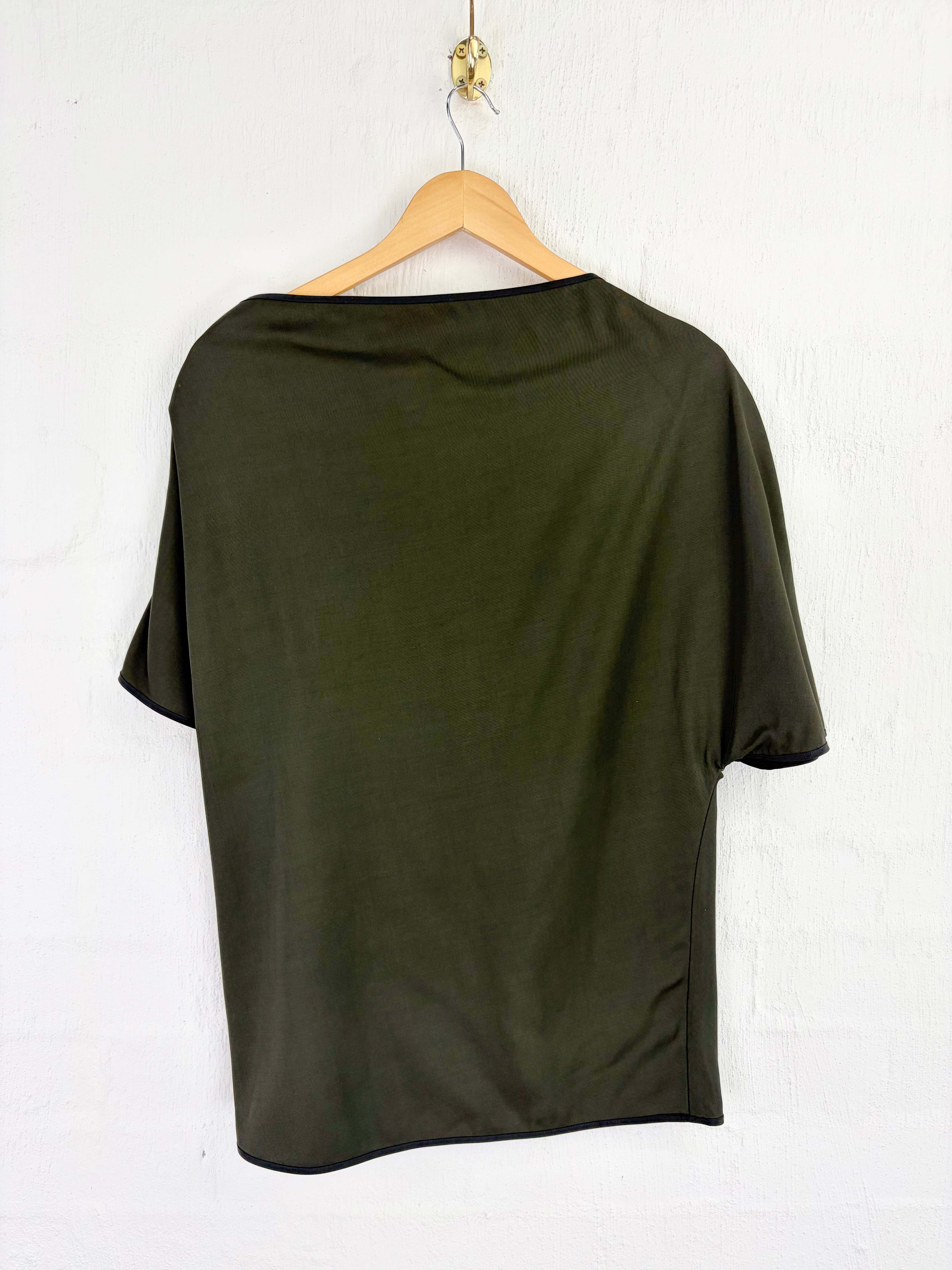 Maticevski Deep Olive Green Asymmetrical 'Luminosity' Top - AU14