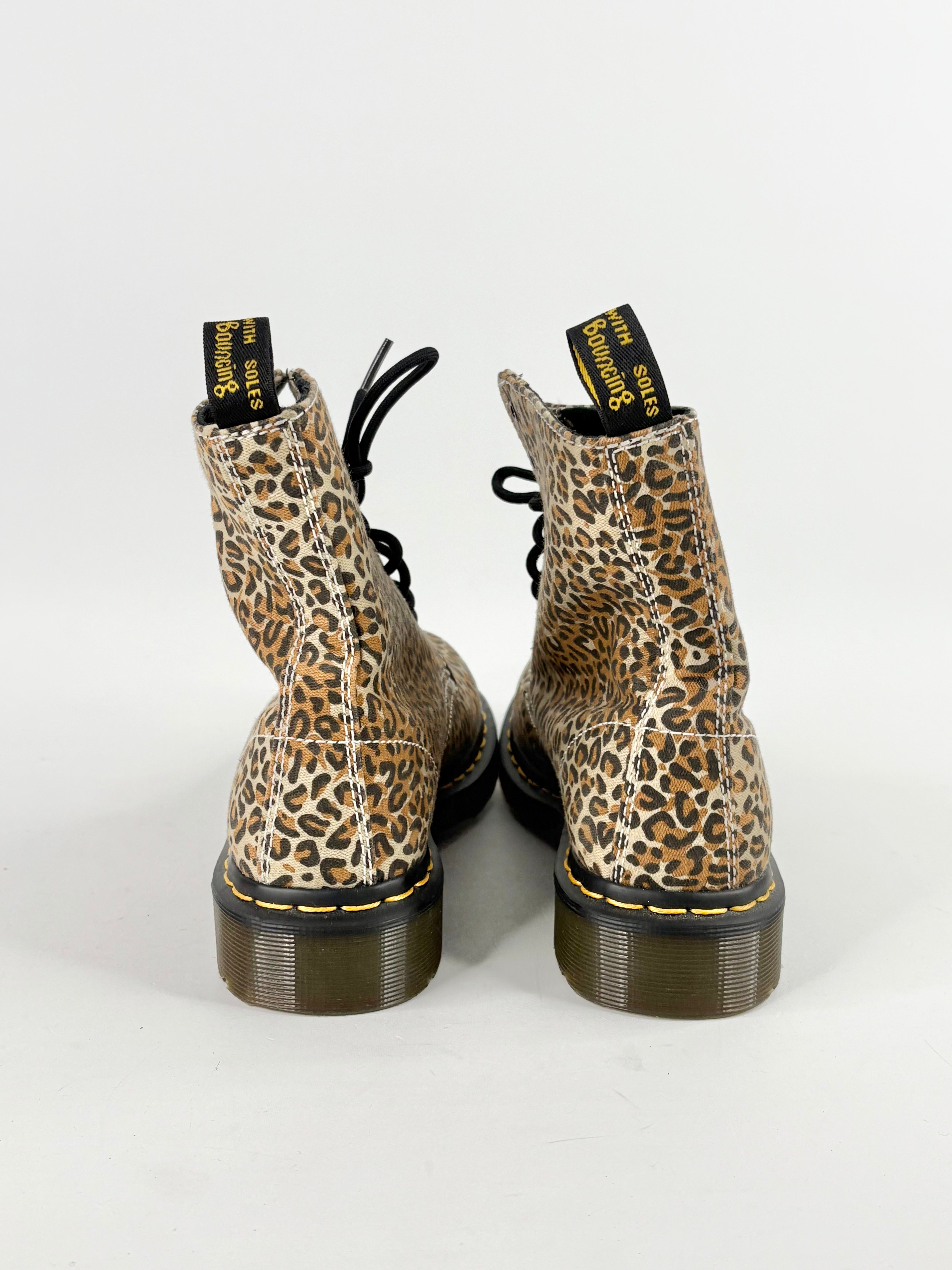 Dr. Martens Leopard Print Canvas 'Beckett' Boots - EU38