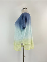 DKNY Jeans Two-Tone Blue Wash Crop Top - AU12/14