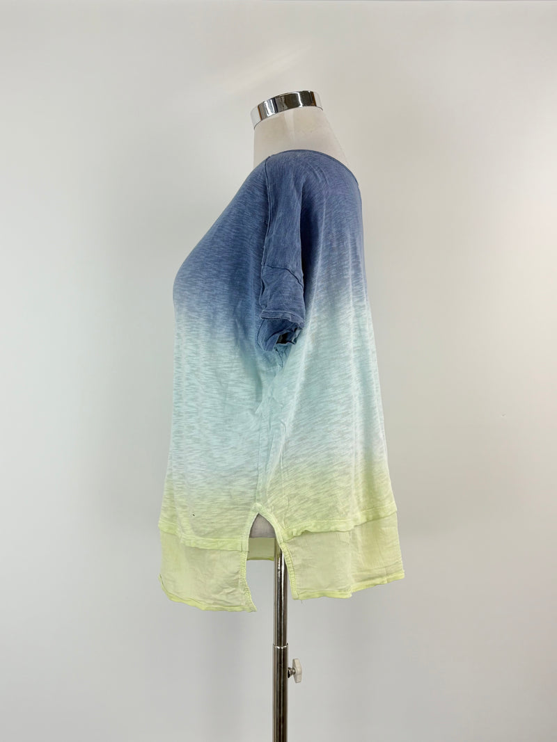 DKNY Jeans Two-Tone Blue Wash Crop Top - AU12/14