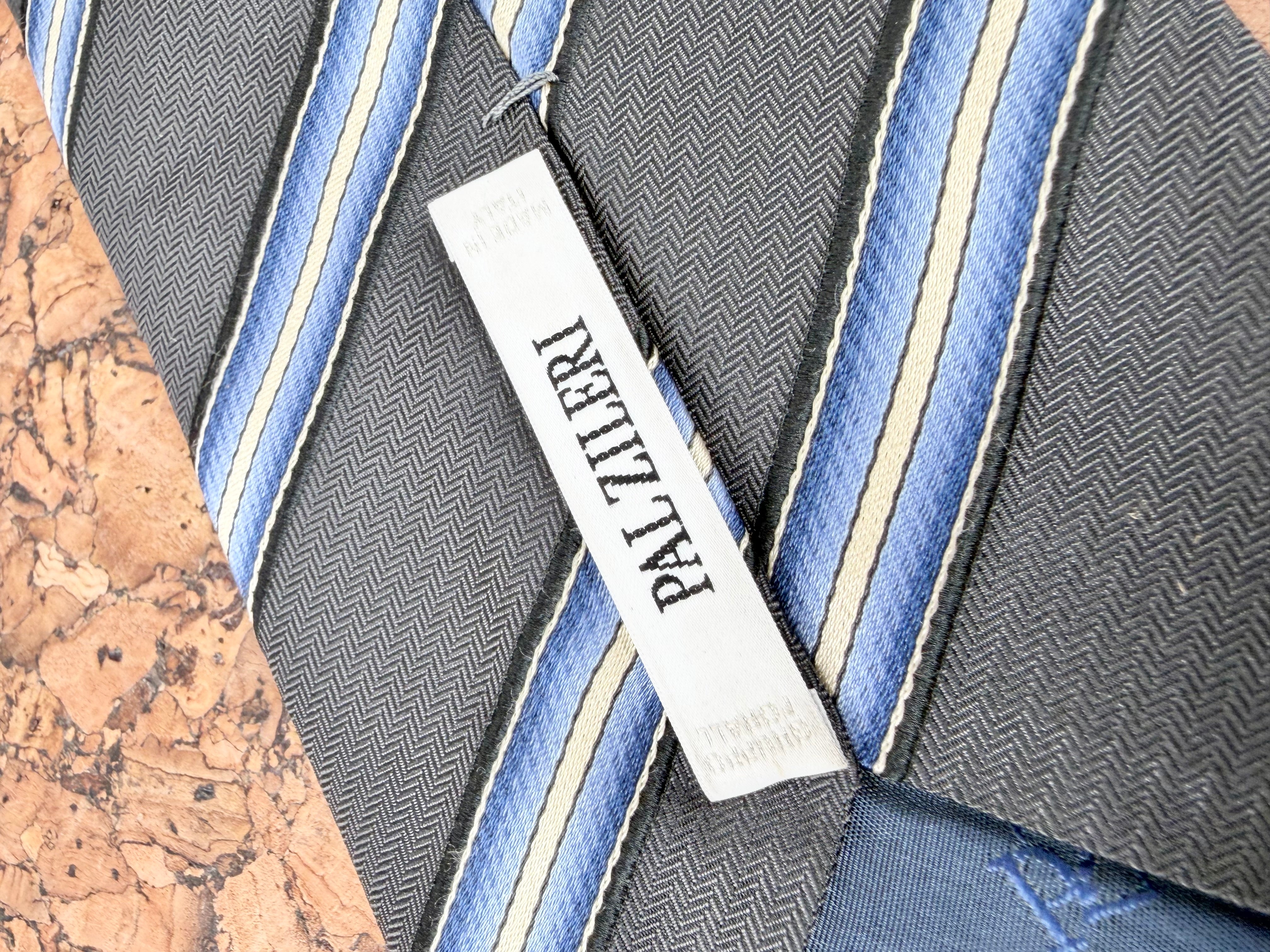 Pal Zileri Slate, Blue and Yellow Stripe Tie