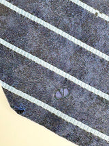 Valentino Cravatte Navy Blue Diagonal-Stripe Silk Tie