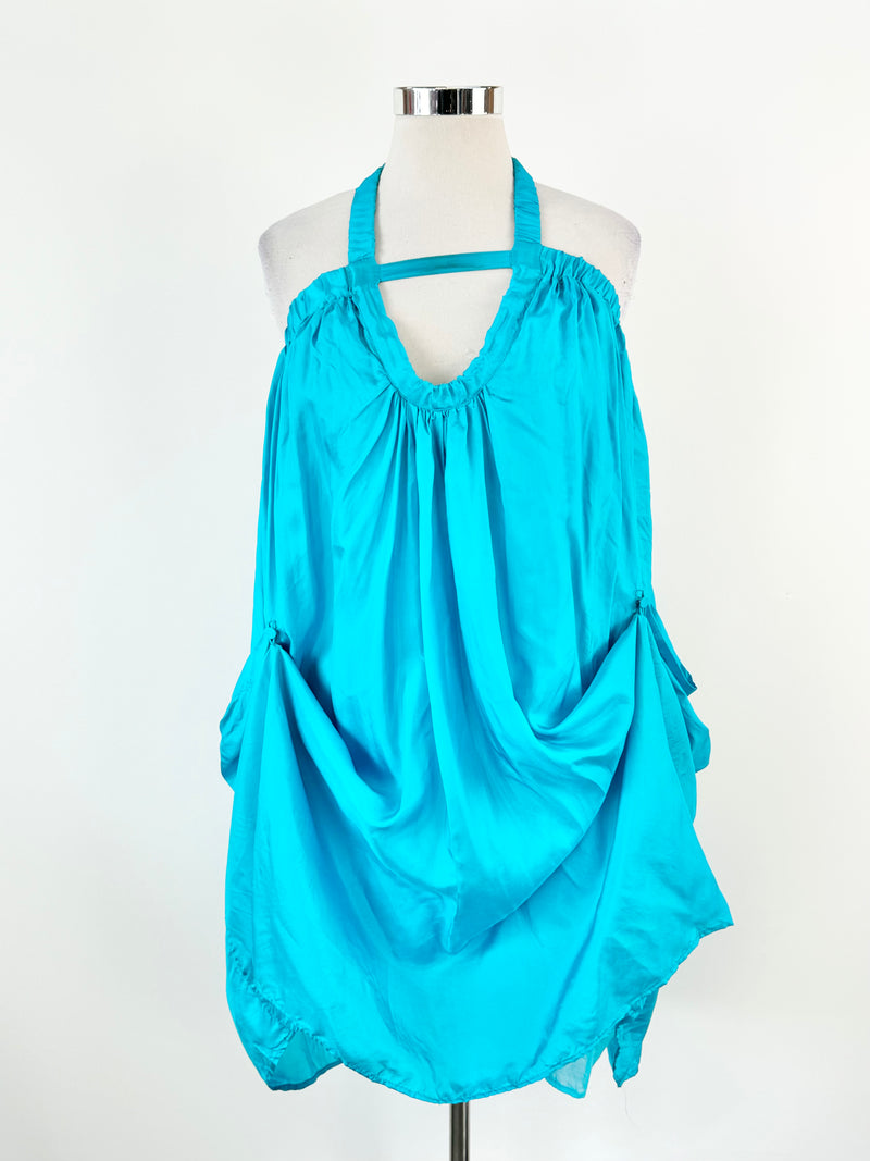 Kirrily Johnston Aqua Silk Dress - AU12