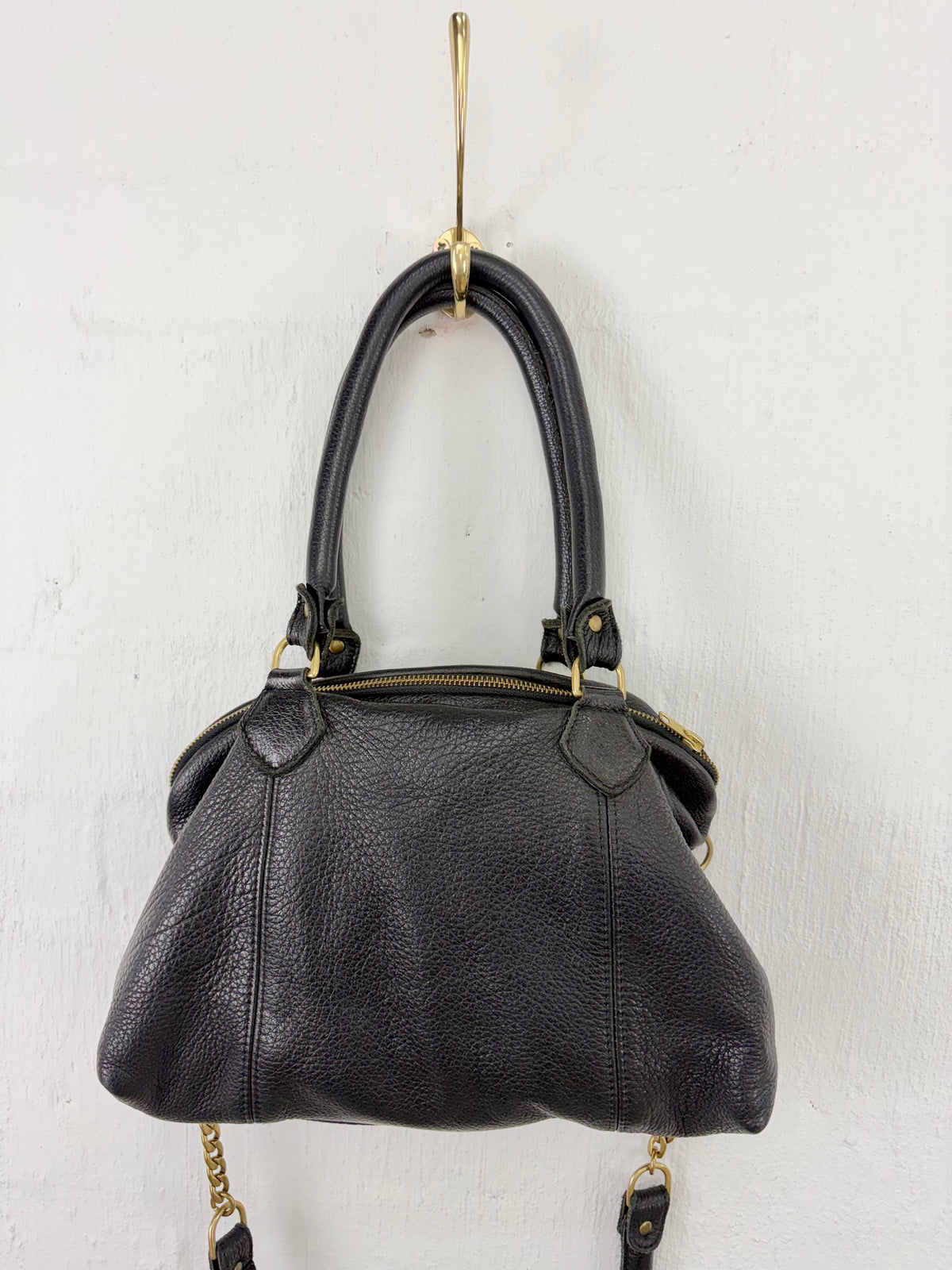Deadly Ponies Grained Leather Shoulder Bag