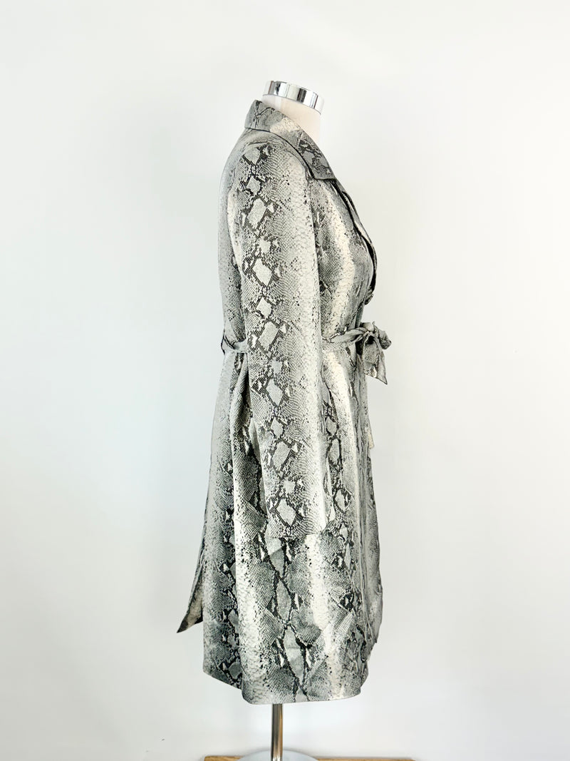 Carla Zampatti Silk Snakeskin Pattern Coat - AU14