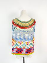 Camilla Mulitcoloured Jeweled Crop Vest - AU10