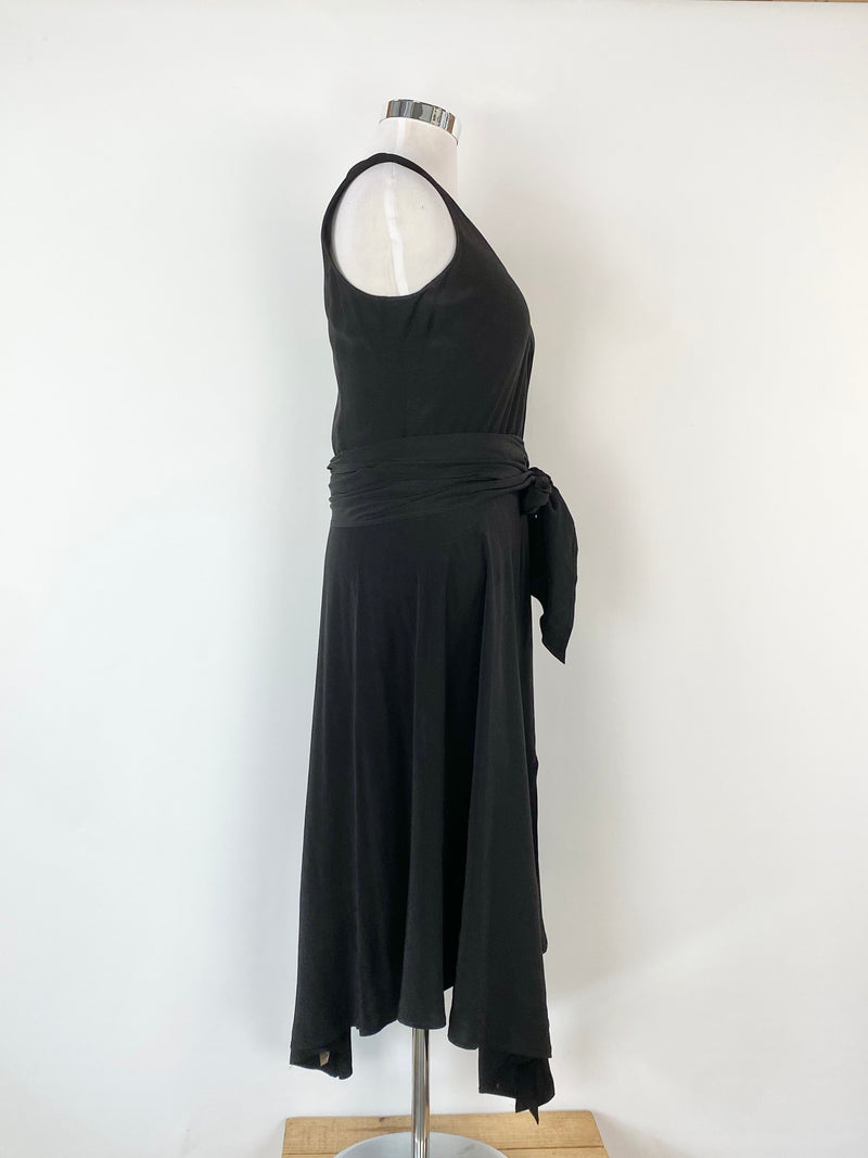 Willow Black Asymmetrical Maxi Dress - AU12