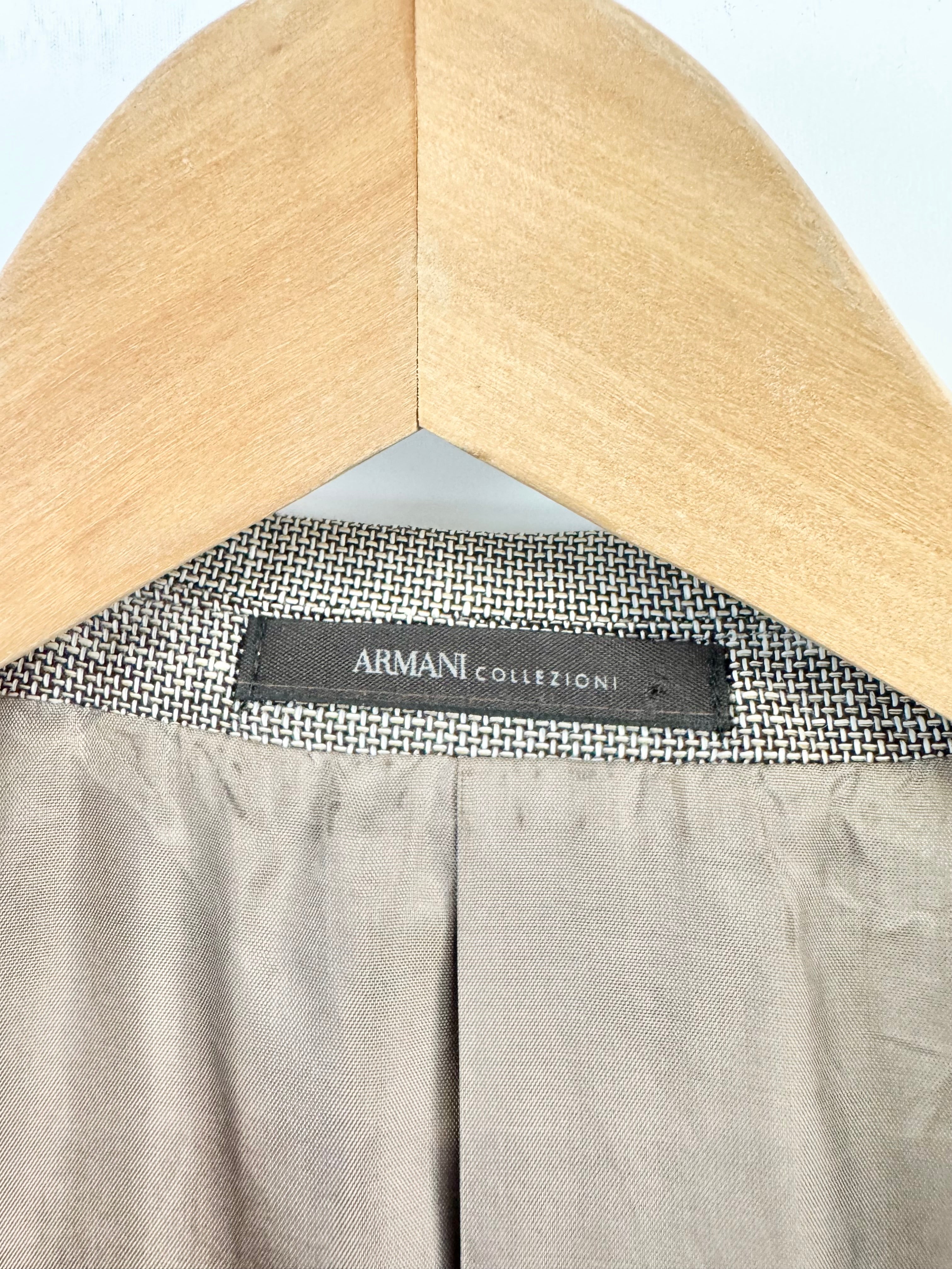 Armani Collezioni Grey Wool & Linen Jacket - Size L