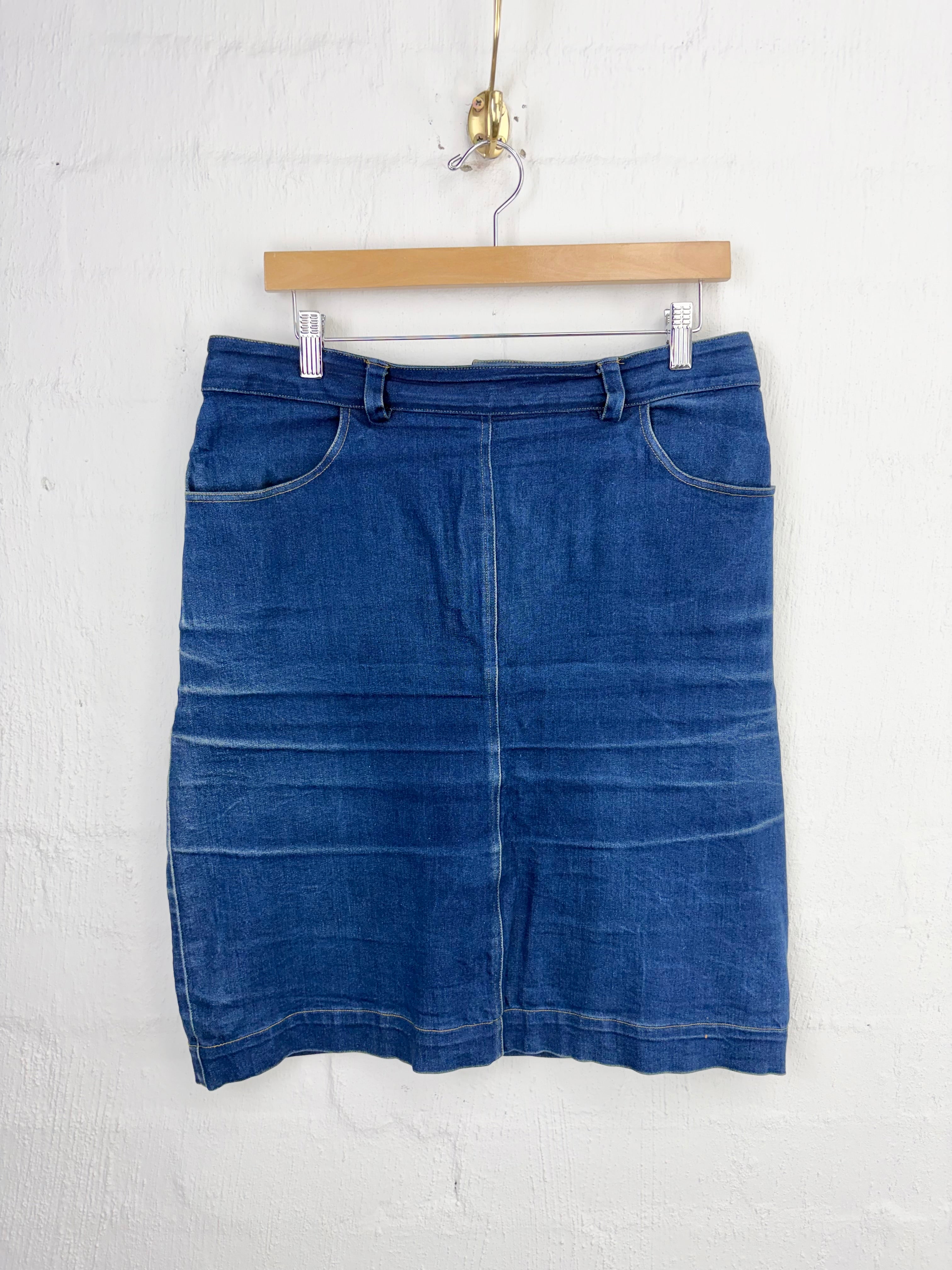 Obus Blue Retro Inspired Denim Mini Skirt - AU14