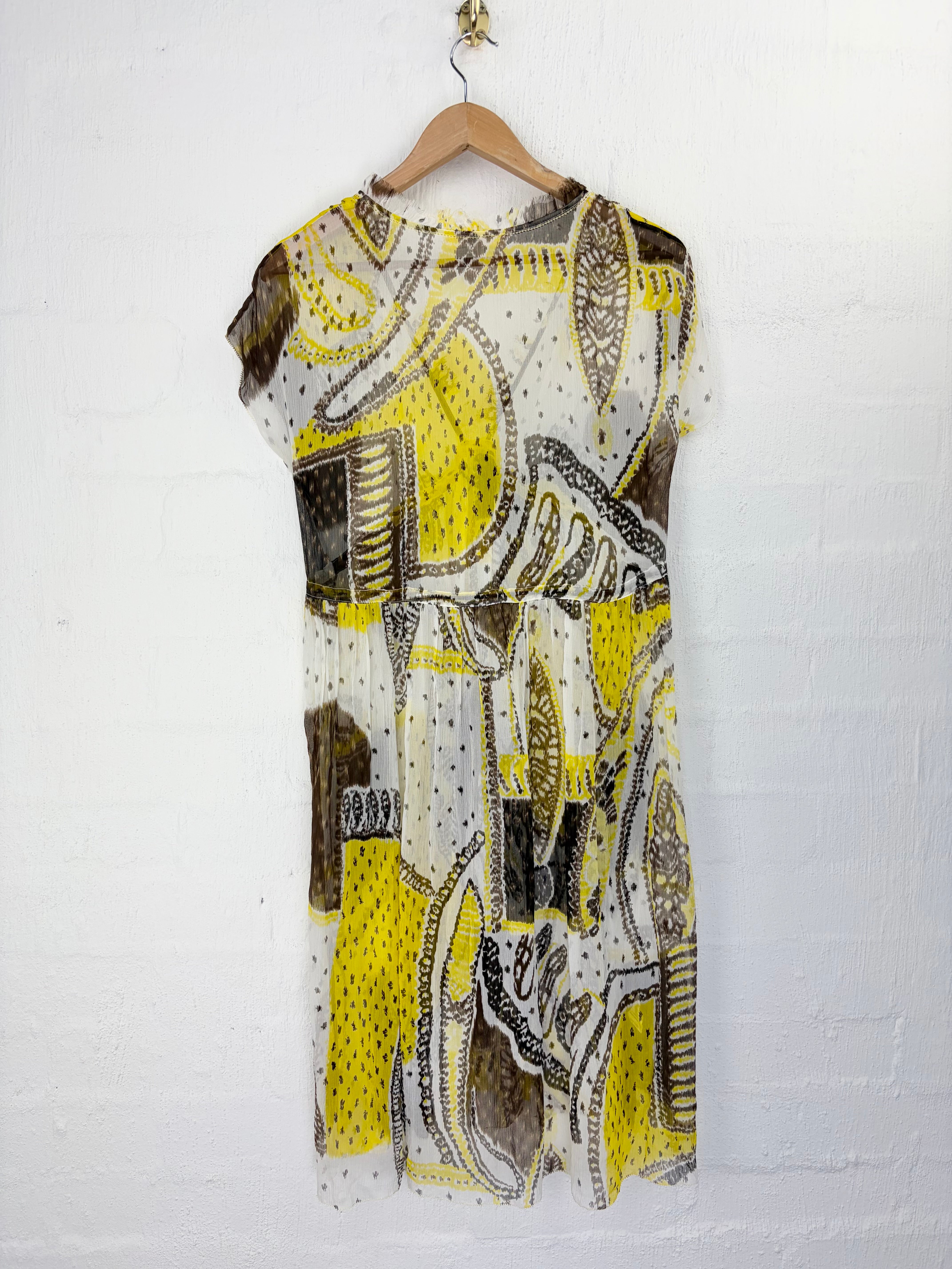 Lee Mathews Floaty Paisley Patterned Silk Dress - AU12/14