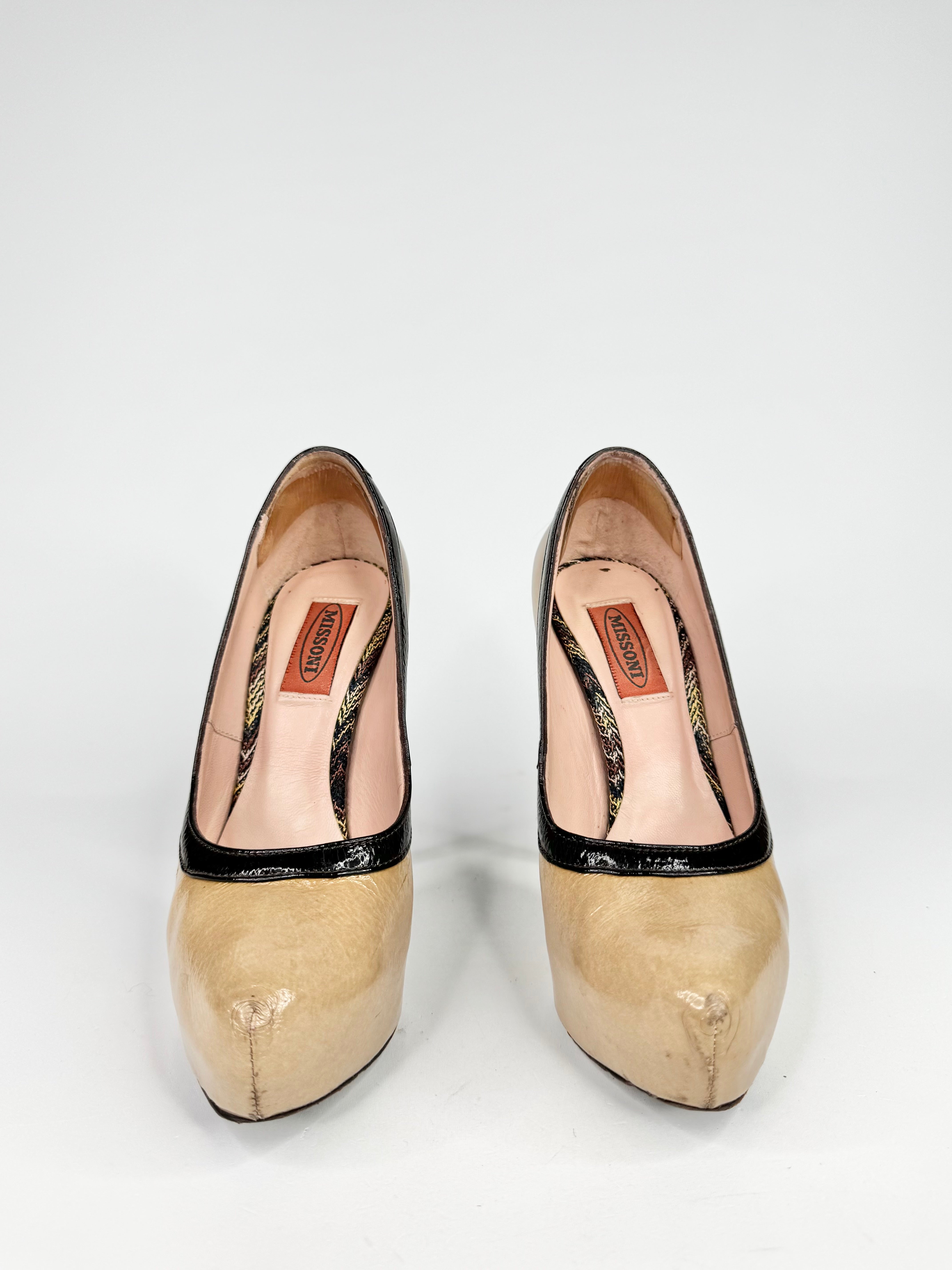 Missoni Fawn Patent Leather Platform Pumps - EU35