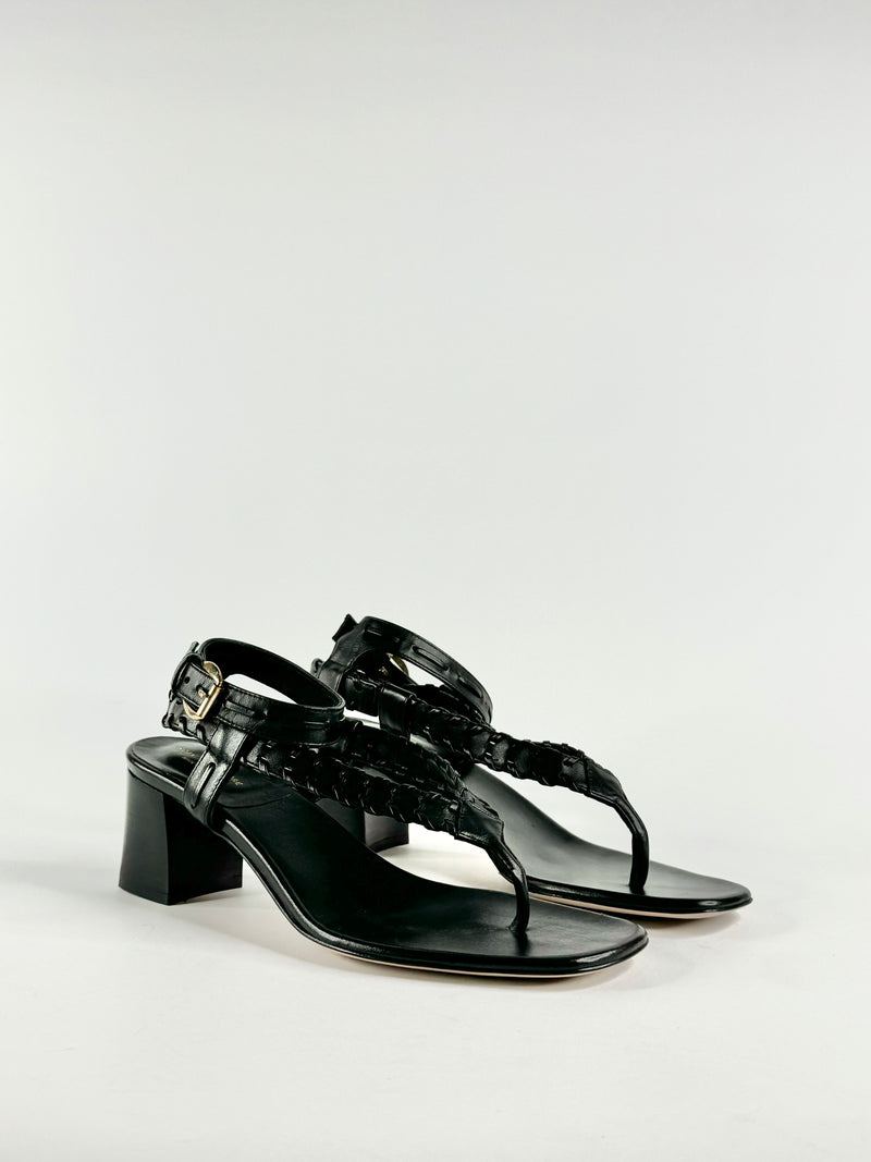 Scanlan Theodore Black 'Lashed' Sandals - EU36