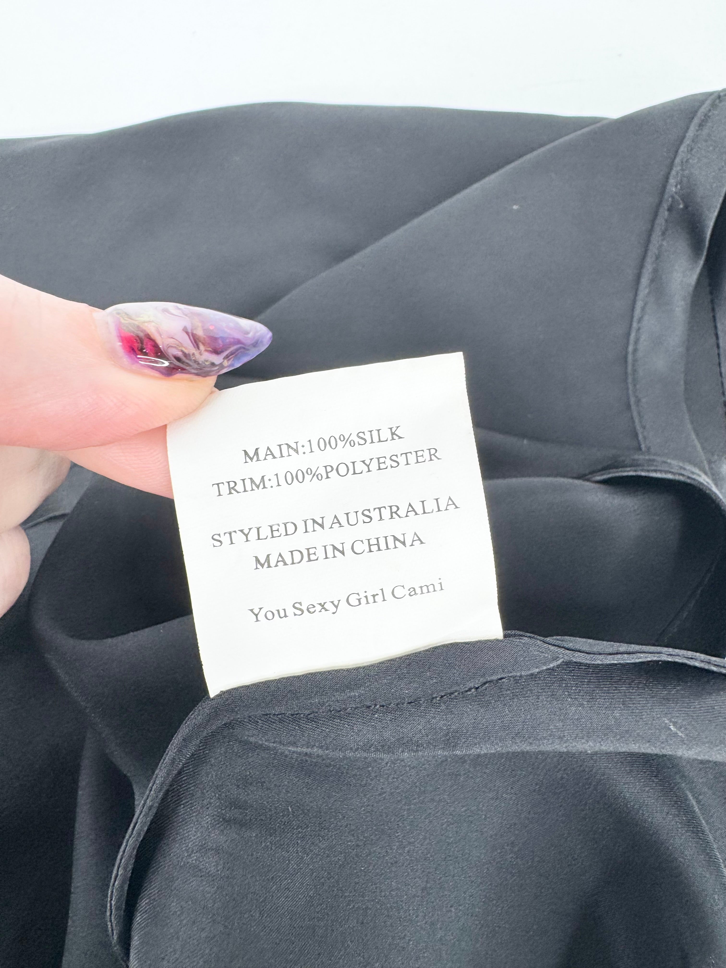 MFW Alannah Hill Black & Vanilla Silk & Lace 'Hey Sexy Girl' Singlet - AU12