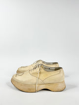Le Yucca's Cream Platform Lace Ups - EU38
