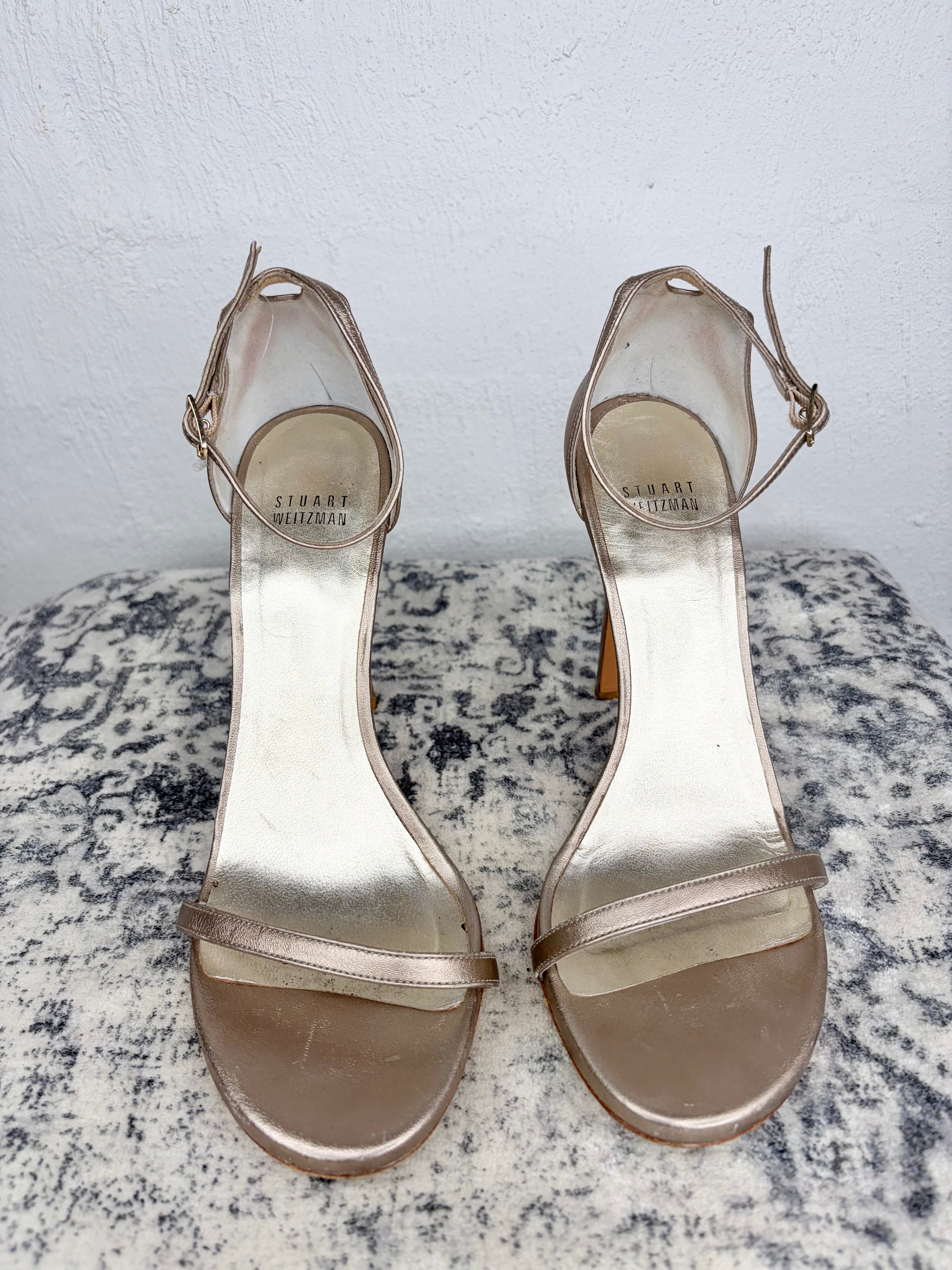 Stuart Weitzmann Metallic Bronze Stilettos - EU40
