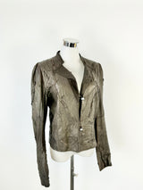 Sylvie Schimmel Lazer Cut Chocolate Leather Jacket - AU8/10