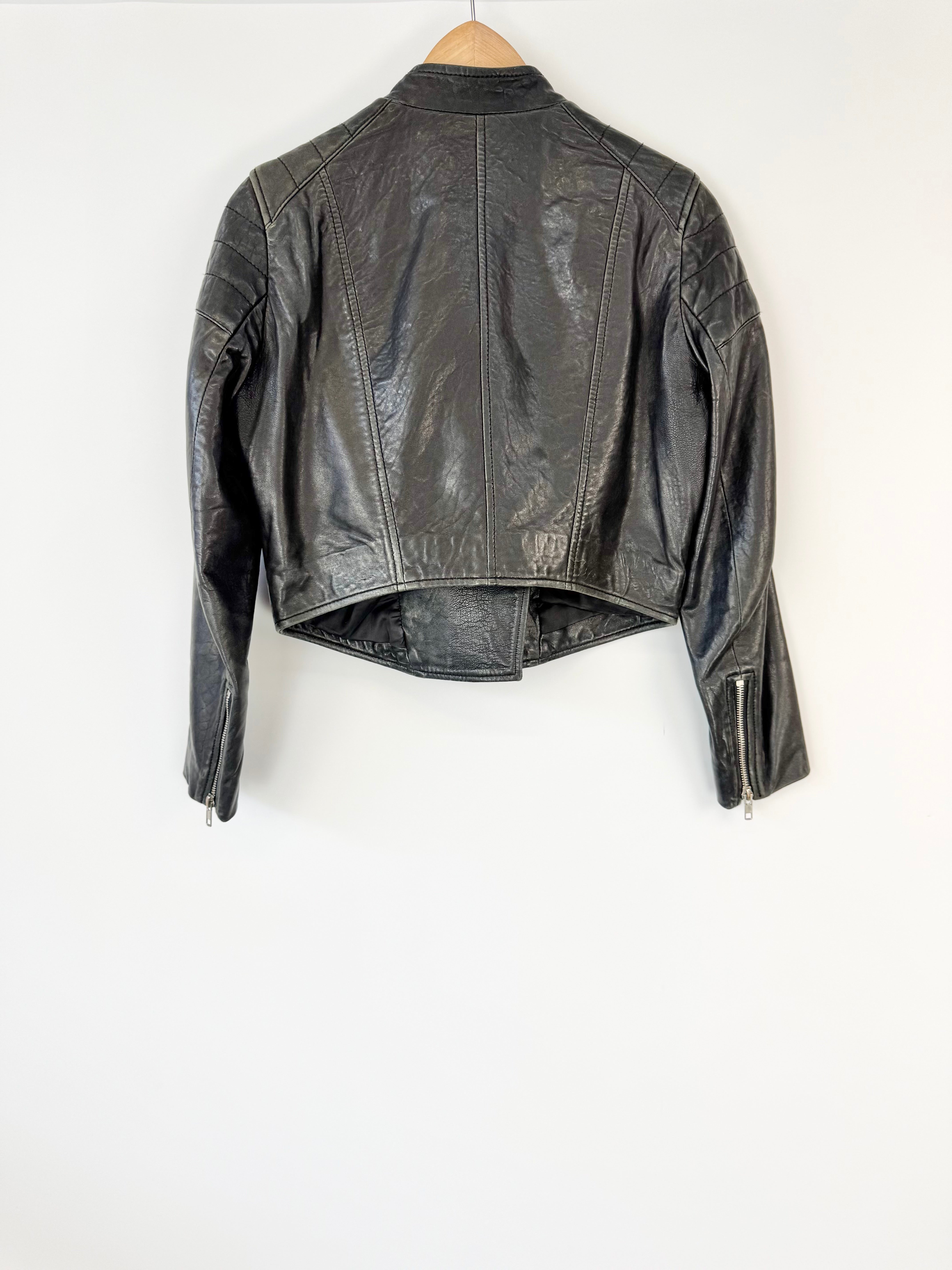 Nicholas Buttery Soft Black Leather Biker Jacket - AU8
