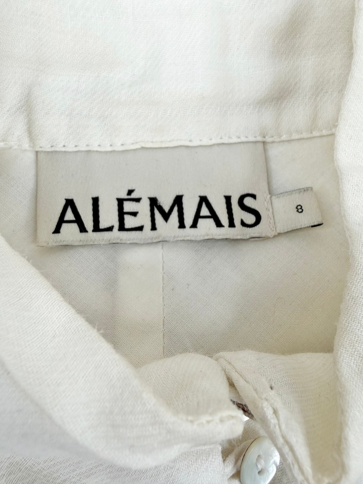 Alémais White Pleated Peasant Blouse - AU8