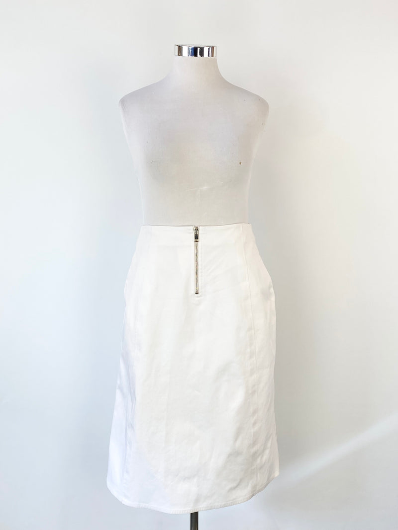 Sofie D'Hoore White Cotton Skirt - AU12