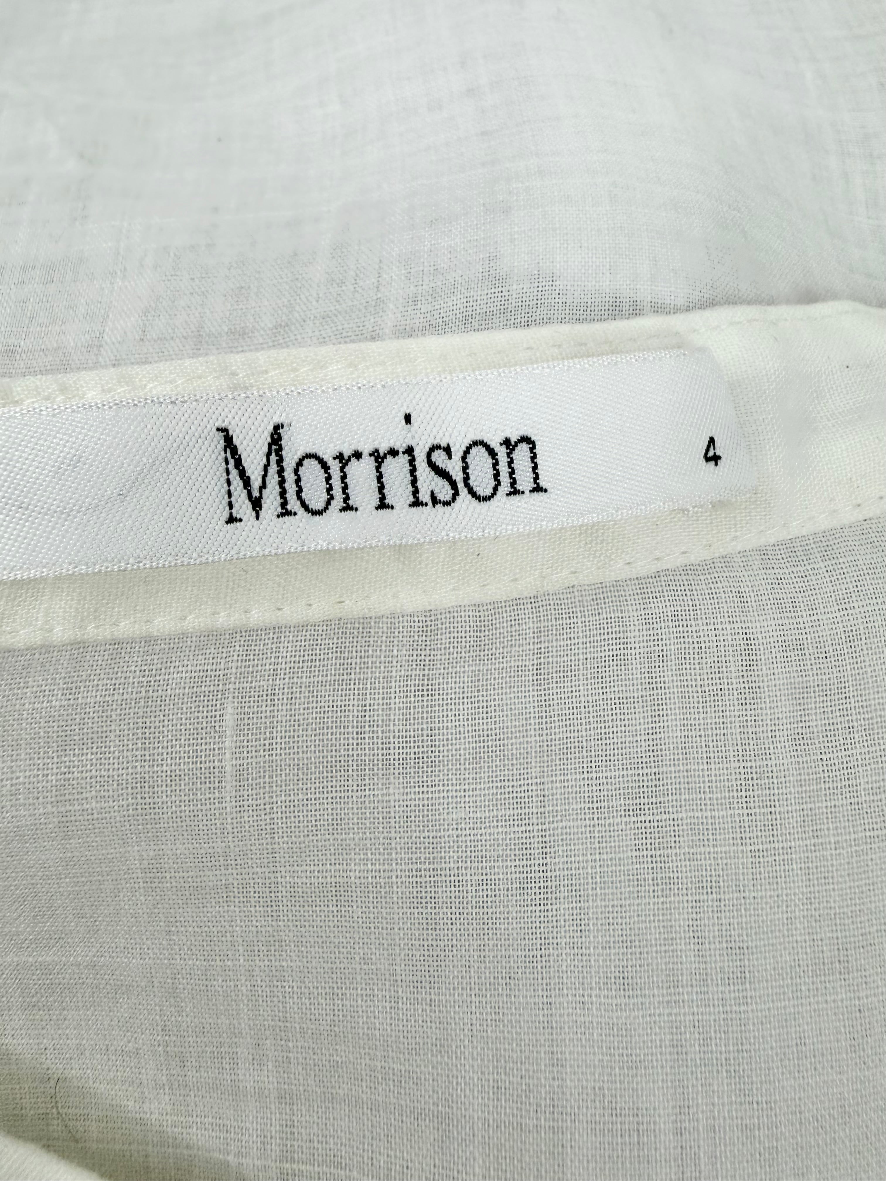 Morrison Sheer White Ramie Blend Shirt - AU14/16