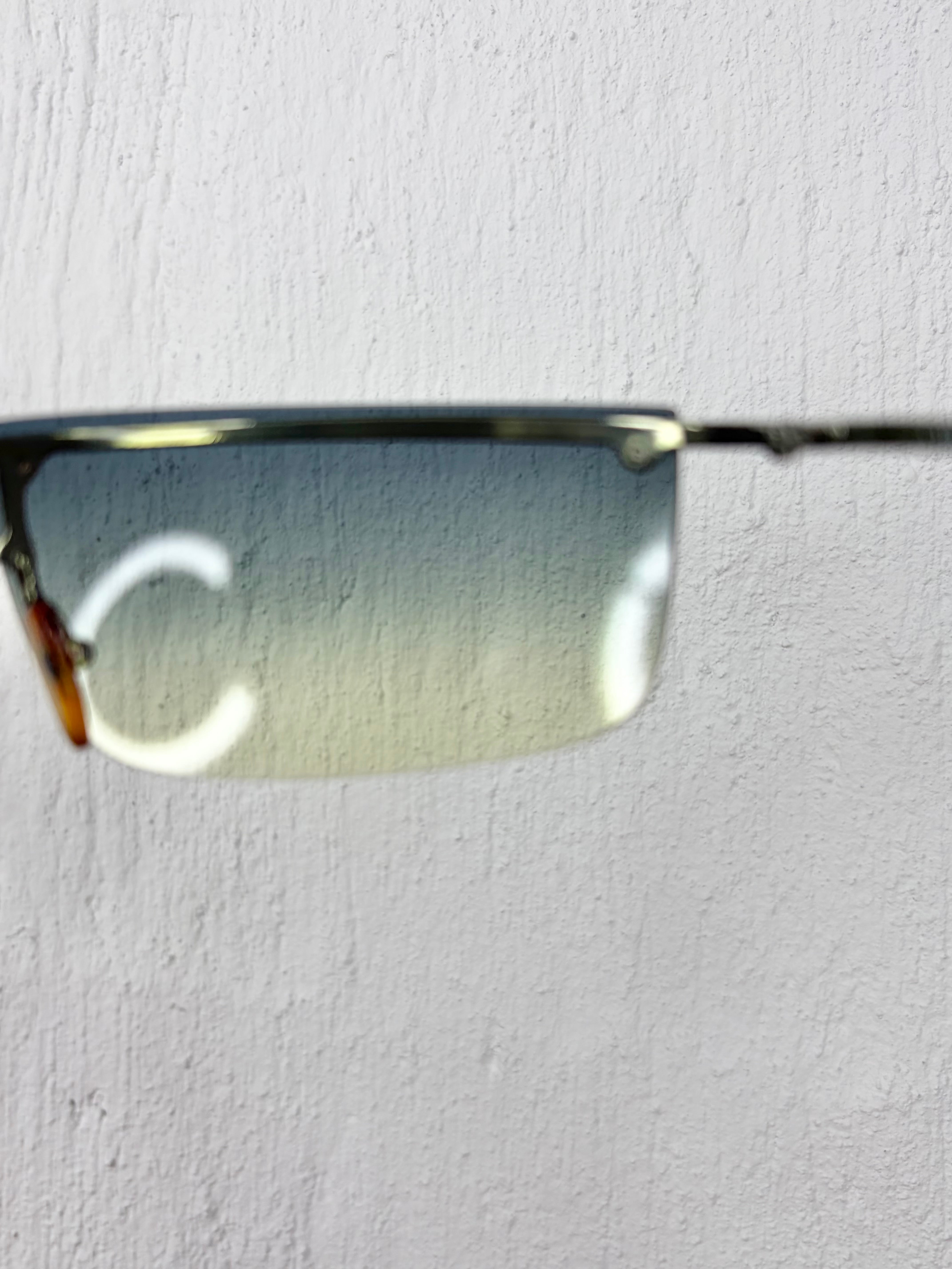 Gucci GG 2653/S Green Rimless Shield Sunglasses